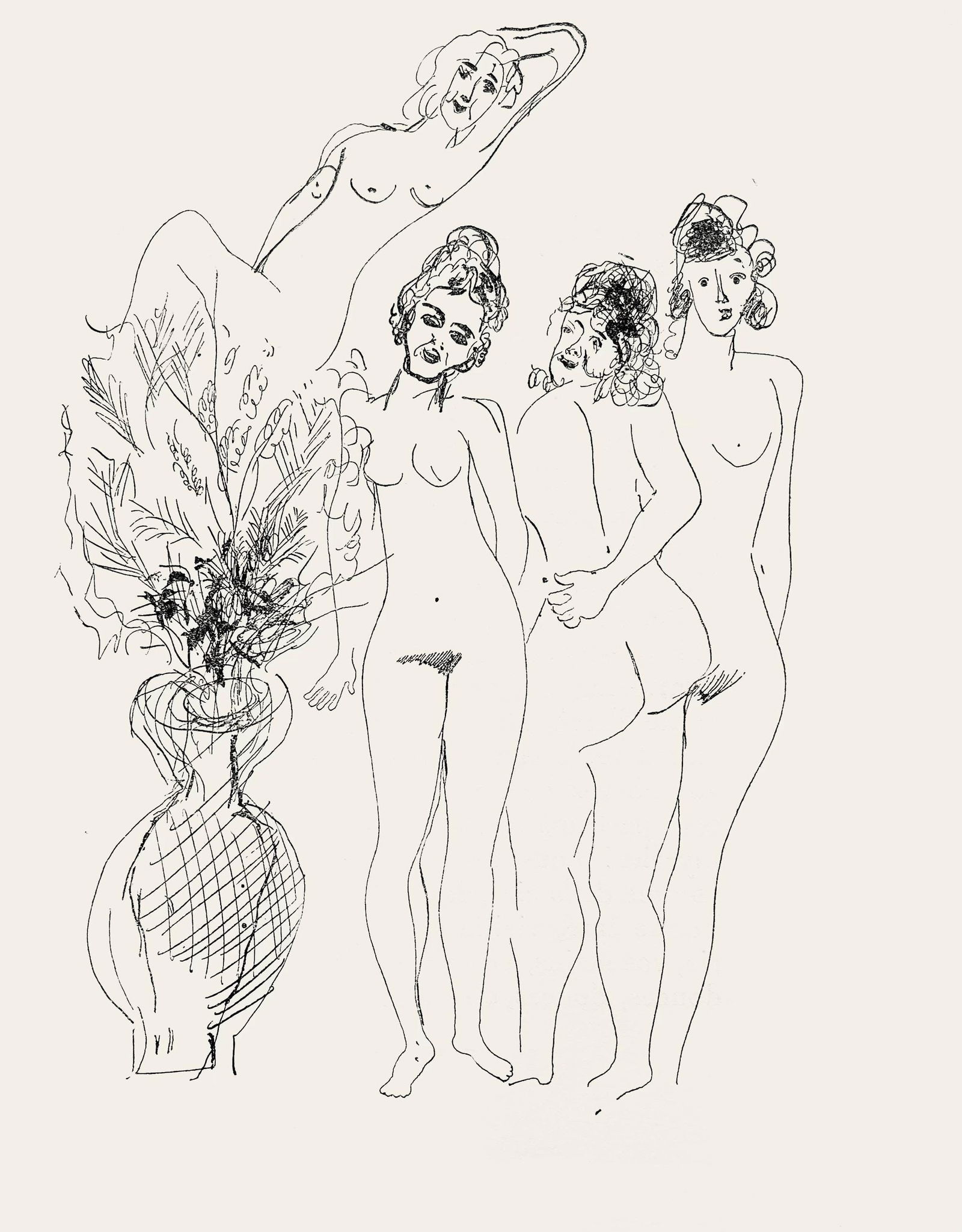 Marc Chagall, Composition, Suite Provinciale avec 92 dessins inedits de Marc Chagall, Limited: Lithograph on velin de Rives paper. Unsigned and unnumbered, as issued. Paper Size: 9.75 x 7.5 inches. Excellent condition, with text on verso, as issued. Notes: From the album, Suite Provinciale avec