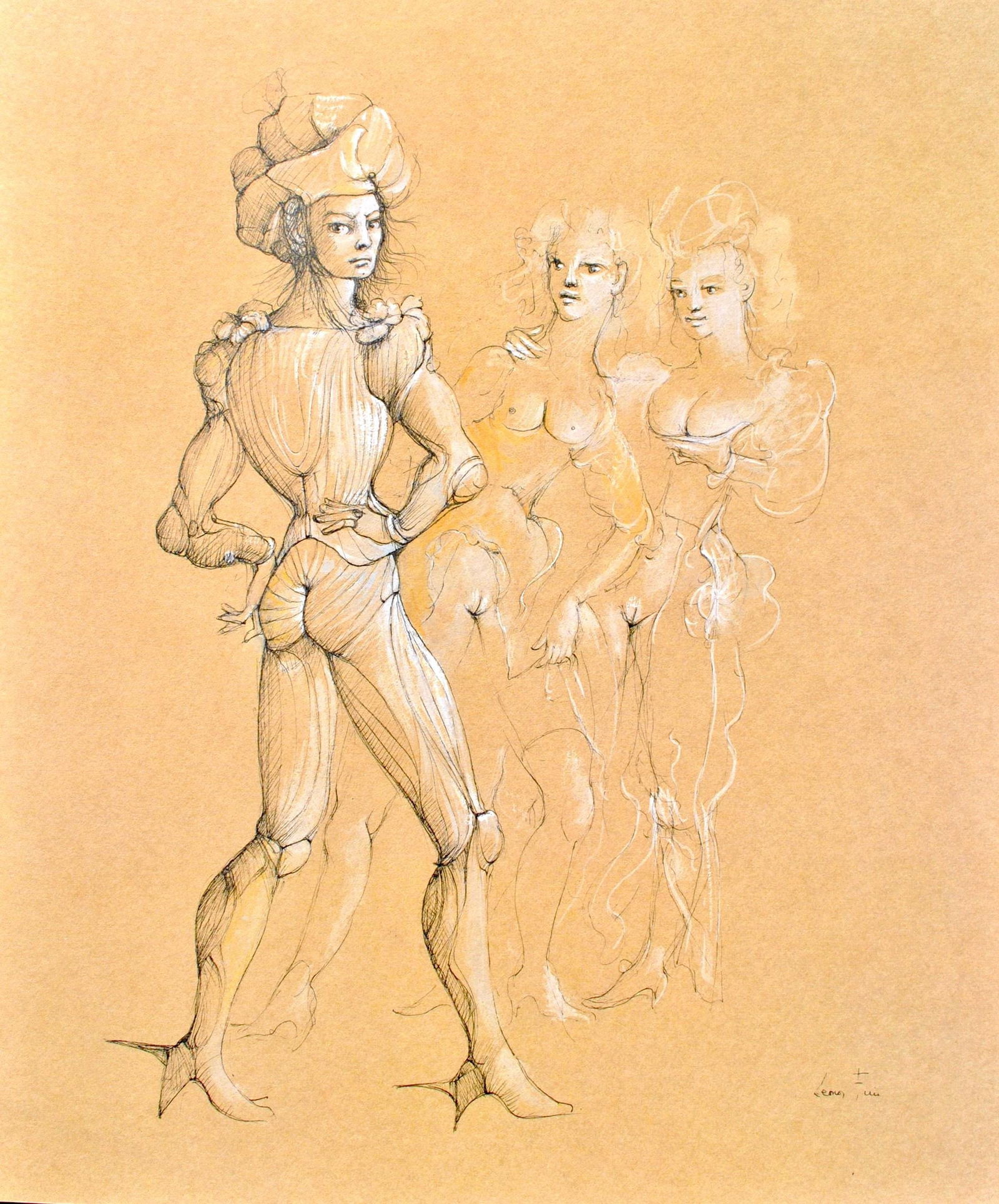 Leonor Fini, Composition, Fruits de la Passion, XXe siecle, Limited Edition Heliogravure: Heliogravure on velin de Rives pur chiffon paper, manufactured by Les papeteries de Rives, Voiron, France. Paper Size: 16.93 x 14.17 inches. Inscription: Signed in the plate and unnumbered, as issued.