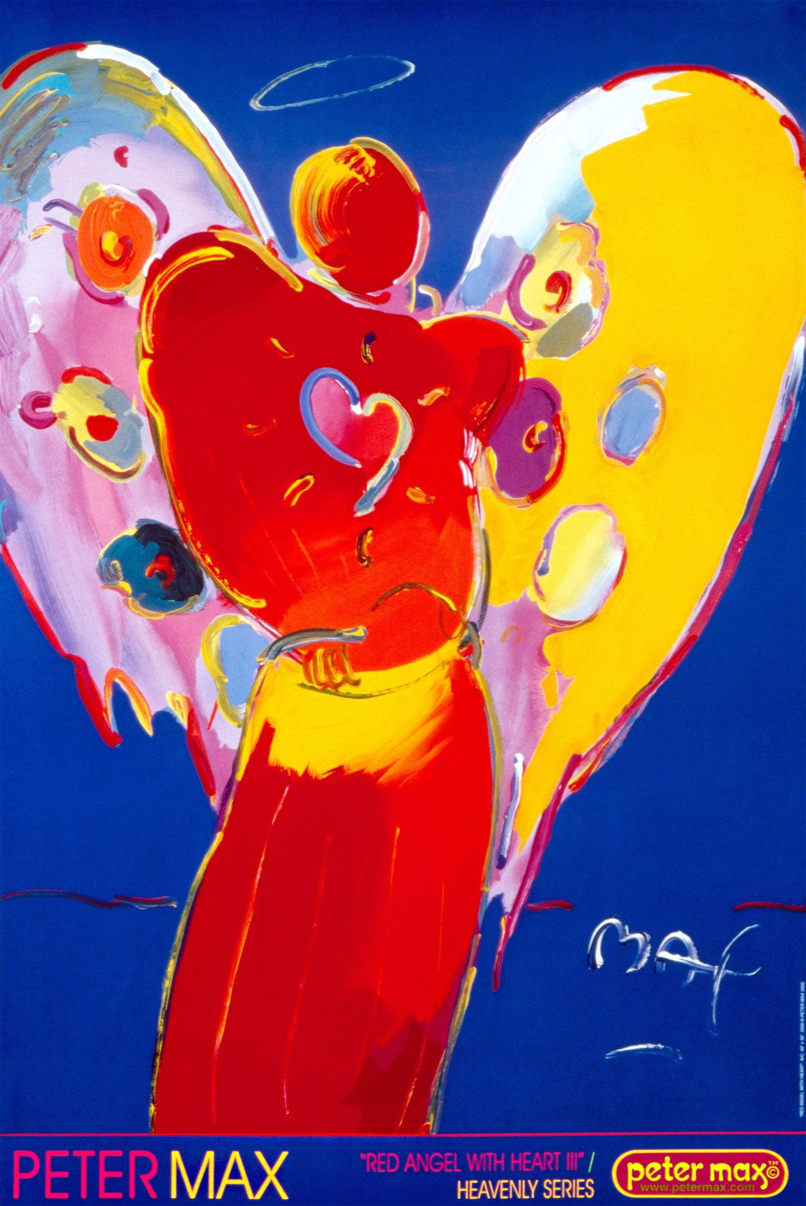 Peter Max, Angel with Heart III, 2000, Hand Signed, Official Edition Offset Lithograph (1 of 4)