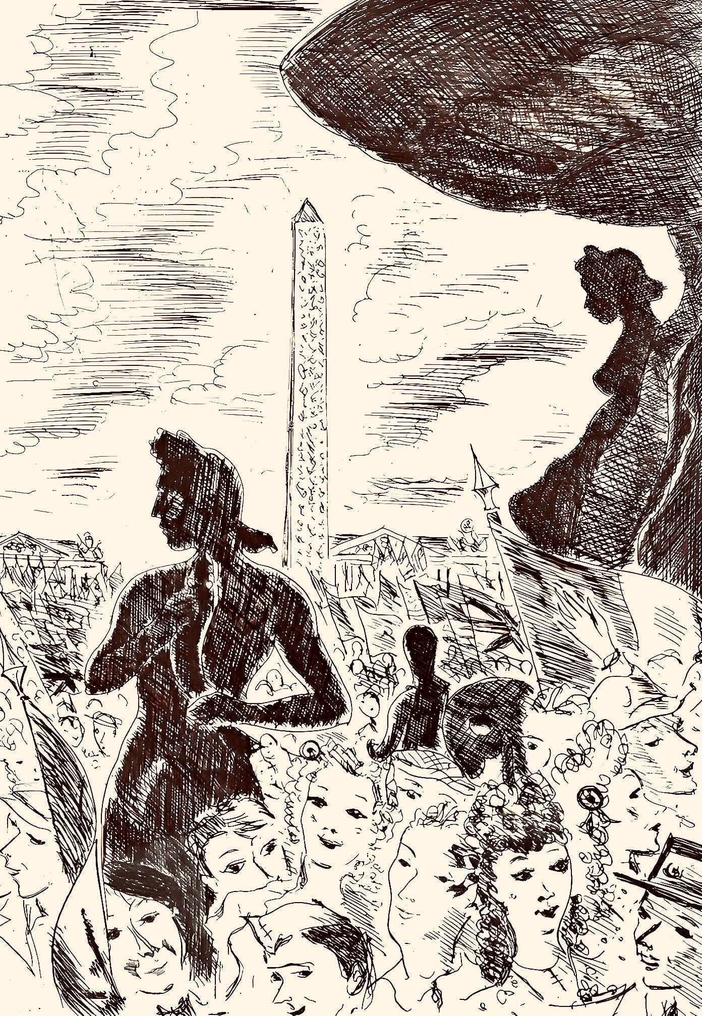 Andre Dignimont, Composition, Jours de gloire, Histoire de la liberation de Paris, Limited Edition: Etching on papeteries velin de Lana paper. Paper size: 11.024 x 8.66 inches. Excellent condition, with full margins. Inscription: unsigned and unnumbered, as issued. Notes: From the folio, Jours de gl