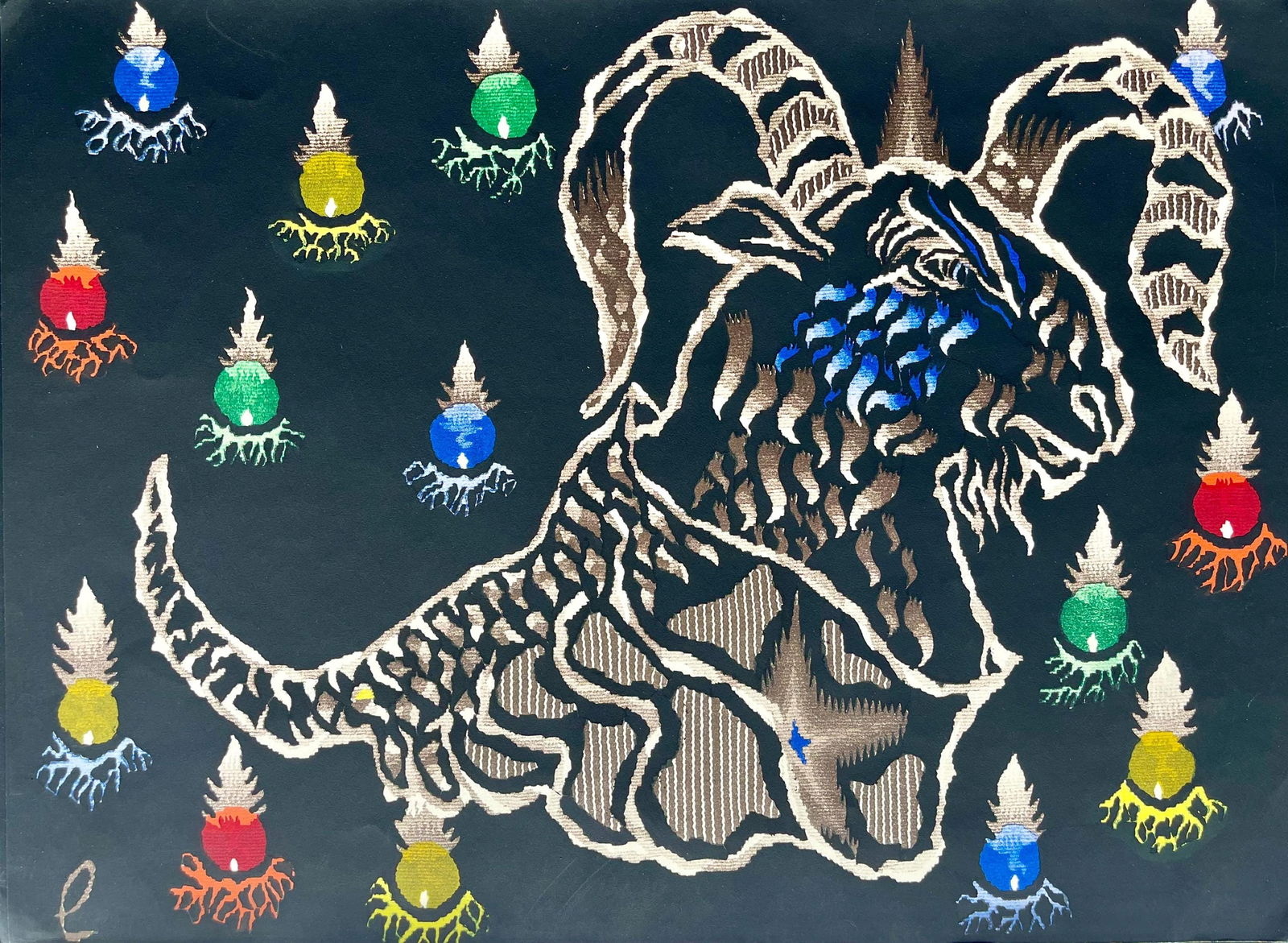 Jean Lurcat, Le Belier (Aires), Les Signes du zodiaque, Limited Edition Lithograph: Lithograph and stencil on velin d'Arches paper. Paper size: 13 x 18 inches. Excellent condition. Unsigned and unnumbered, as issued. Notes: From the folio, Les Signes du zodiaque, 1959. Published by E