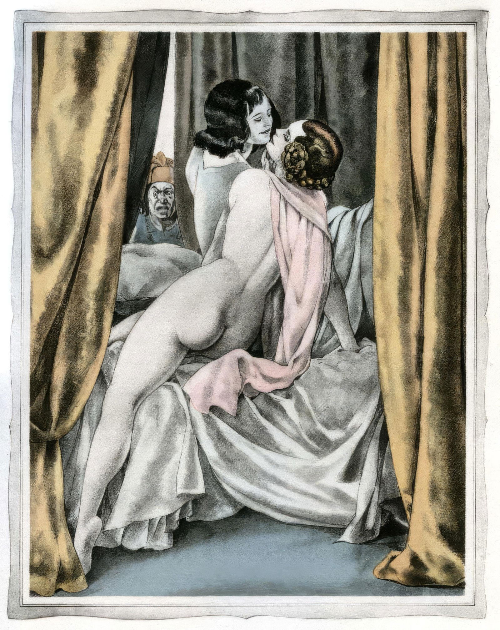 Umberto Brunelleschi, Untitled, from The Tales of Boccaccio, Limited Edition Lithograph and Pochoir, (1 of 4)