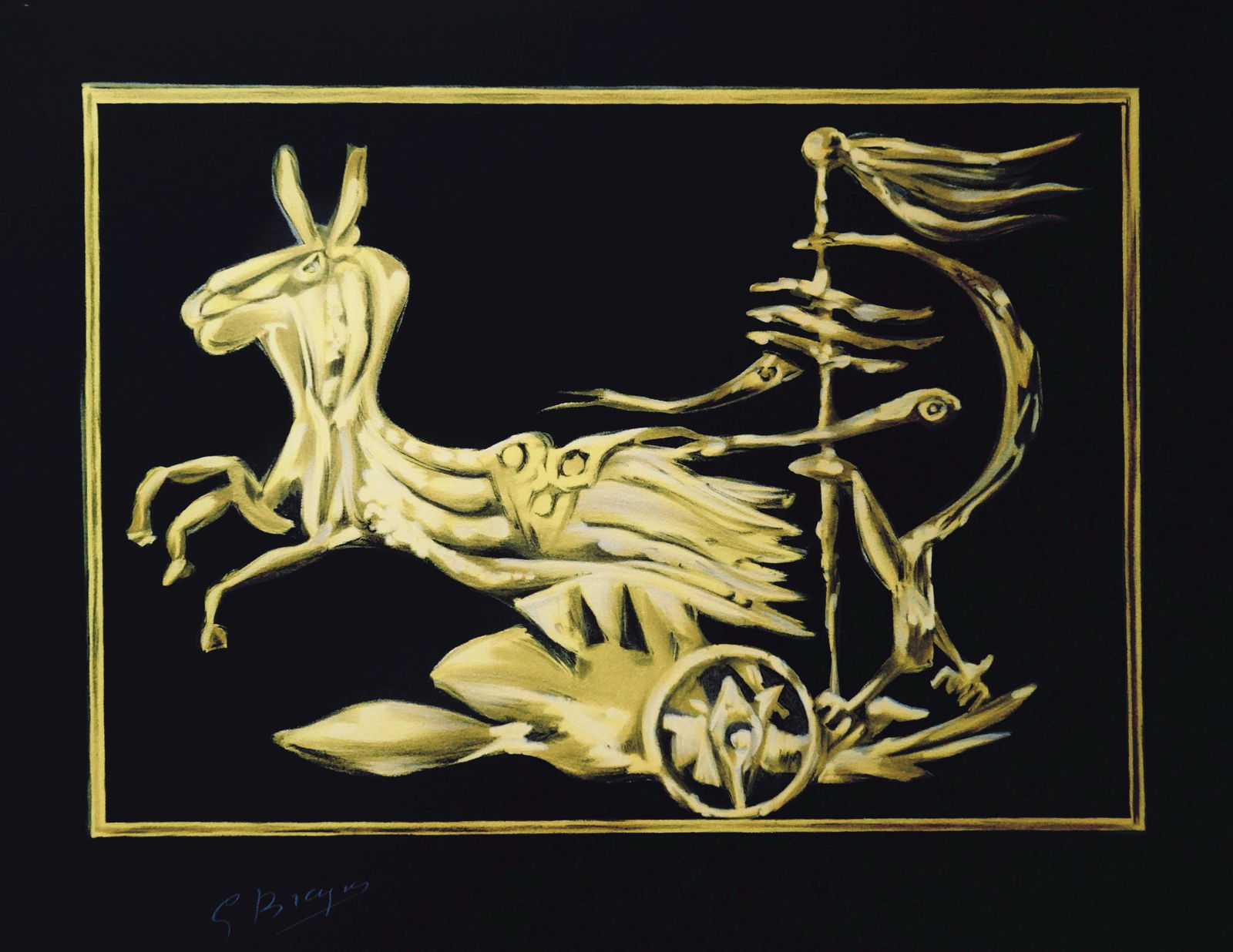 Georges Braque, Composition, Œdipe roi de Sophocle, Limited Edition Lithograph: Lithograph on grand velin d'Arches pur chiffon specialement fabriques paper. Paper size: 17.72 x 22.83 inches. Excellent condition. Inscription: signed in the plate and unnumbered, as issued. Notes: