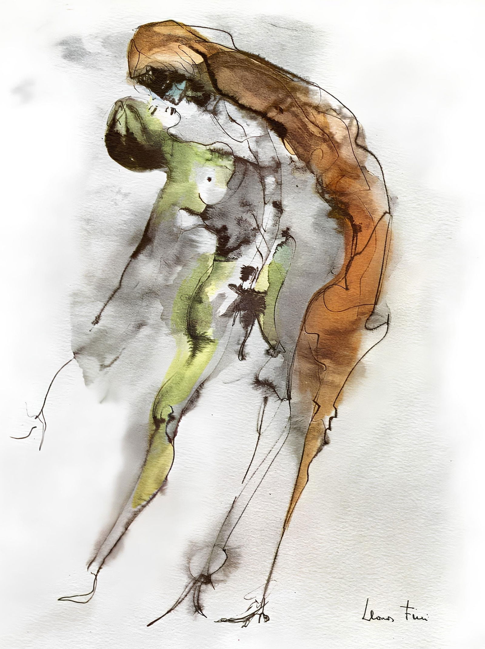 Leonor Fini, Composition, Histoire d'O, Limited Edition Lithograph: Lithograph on velin d'Arches pur chiffon paper. Paper size: 15.16 x 11.22 inches. Excellent condition. Inscription: signed in the plate and unnumbered, as issued. Notes: from the folio, L'Histoire d'O