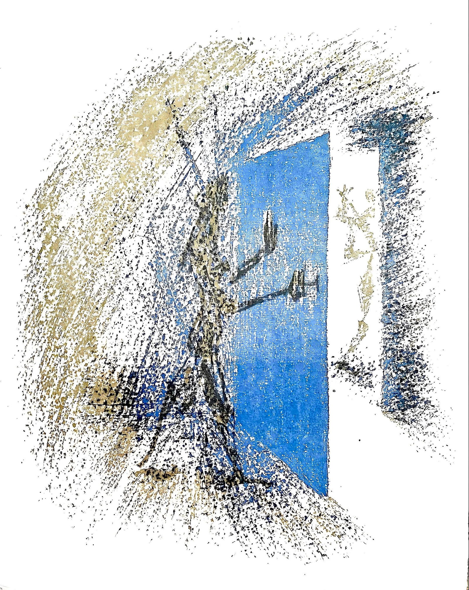 Andre Masson, Composition, Poemes insoumis, Limited Edition Lithograph: Lithograph on velin de Rives paper. Paper size: 12.6 x 10.039 inches. Excellent condition. Inscription: unsigned and unnumbered, as issued. Notes: From the folio, Poemes insoumis, 1963. Published by