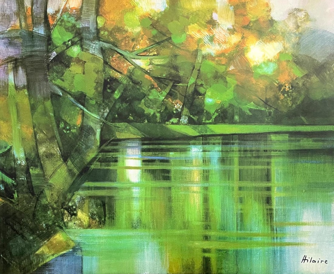 Camille Hilaire, Les Reflets, Original Edition Offset Lithograph: Offset lithograph on archival paper. Paper size: 24.5 x 28.75 inches. Excellent condition. Inscription: Signed in the plate and unnumbered, as issued. Notes: From Published and printed by Touchstone