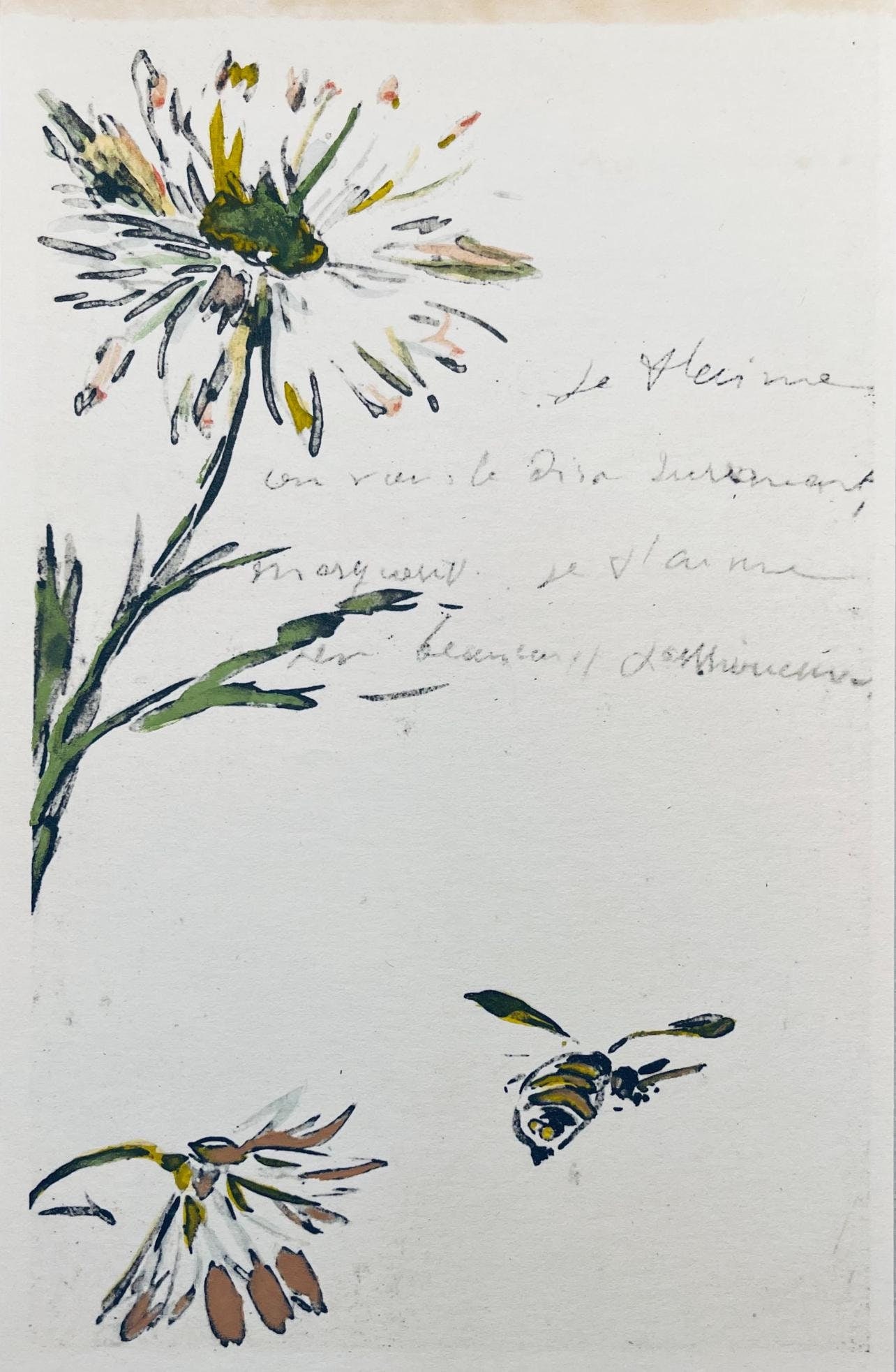 Edouard Manet, Composition, Edouard Manet, Letters with Aquarelles, Limited Edition Lithograph: Lithograph and stencil on velin Foreign Affairs paper mounted on Foreign Affairs museum board, as issued. Paper Size: 10 x 7 inches. Excellent condition. Inscription: Unsigned and unnumbered, as issue