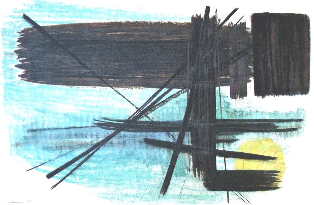 Hans Hartung, P. 1950-3, Hans Hartung, Peintres d'aujourd'hui, Limited Edition Heliogravure: Heliogravure on velin paper. Paper Size: 10.83 x 13.78 inches. Inscription: Signed in the plate and unnumbered, as issued. Notes: From the folio, Hans Hartung, Peintres d'aujourd'hui, 1962. Published