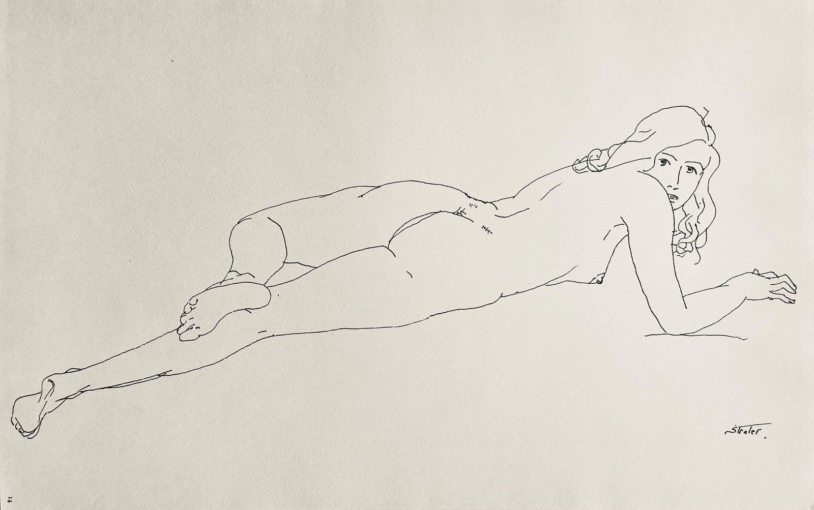 Henry Strater, Composition, 24 Drawings by Henry Strater, Limited Edition Lithograph: Lithograph on velin paper. Signed in the plate and unnumbered, as issued. Paper size: 13.5 x 20.5 inches. Excellent condition. Notes: From the folio, 24 Drawings by Henry Strater, 1963. Published by H