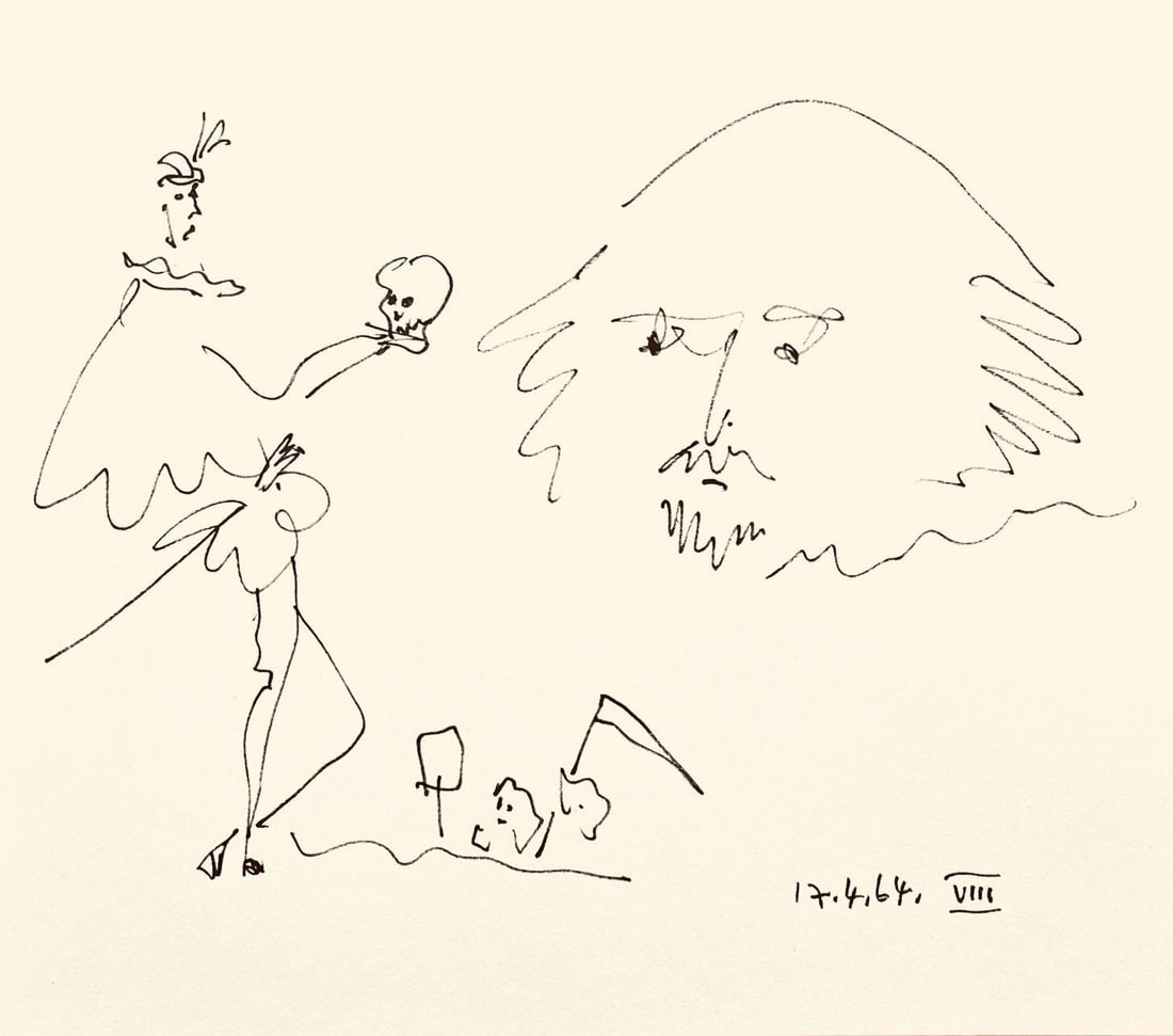 Pablo Picasso, Shakespeare VIII (Bloch 1197), Picasso-Aragon Shakespeare, Limited Edition Lithograph: Lithograph on velin paper. Paper Size: 19 x 13 inches. Excellent condition. Inscription: Unsigned and unnumbered, as issued. Notes: From the volume, Picasso-Aragon Shakespeare, 1965. Published by Harr