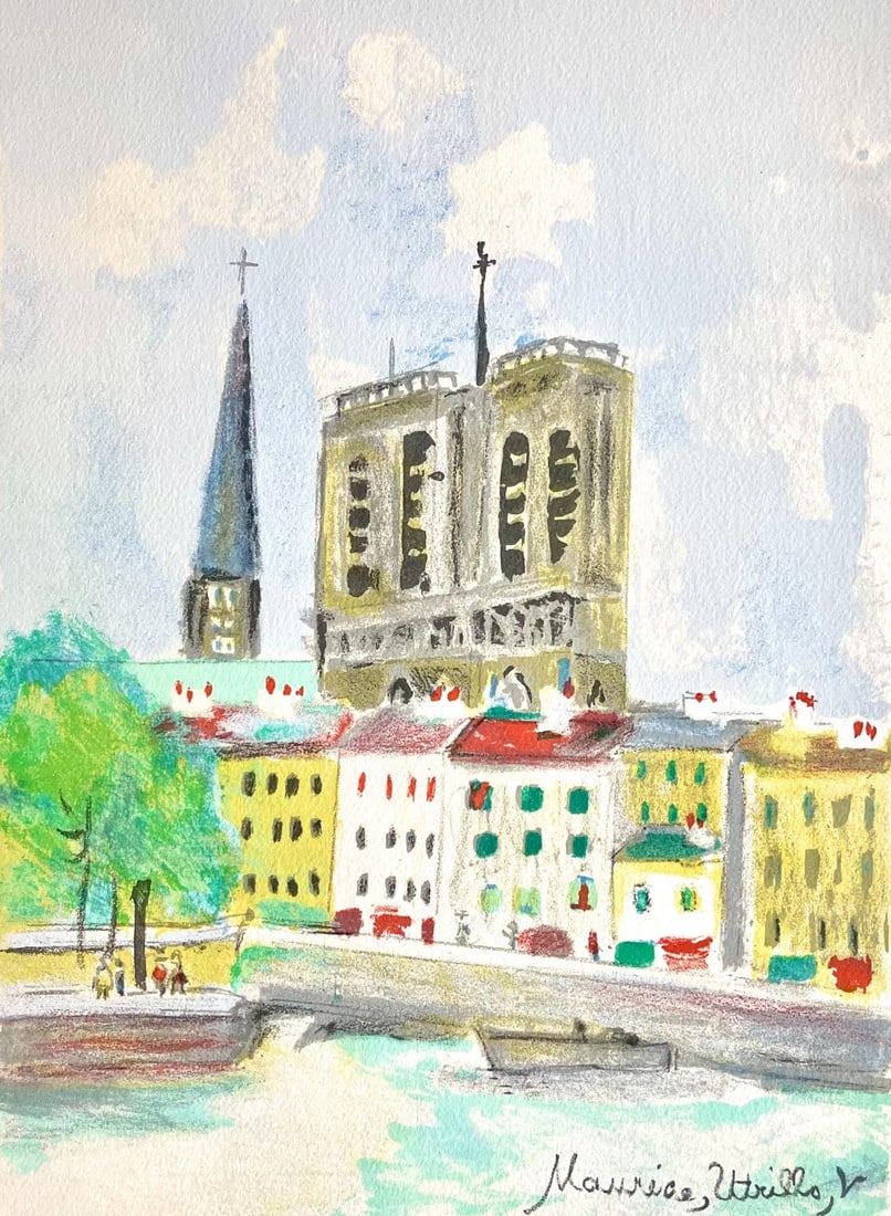 Maurice Utrillo, a Notre-Dame (La Cite), Paris Capitale, Limited Edition Lithograph (1 of 4)