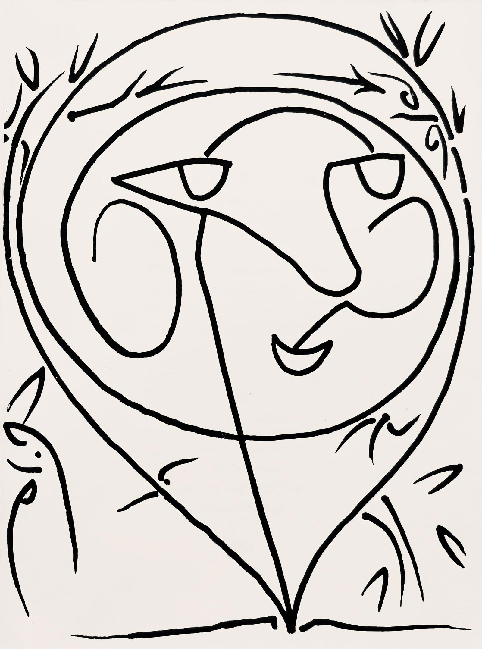 Francoise Gilot, Composition, Pouvoir tout dire, poemes, illustres par Francoise Gilot, Limited: Lithograph on velin d'Arches paper. Paper Size: 7.5 x 5.5 inches. Excellent condition. Inscription: Unsigned and unnumbered, as issued. Notes: From the album, Pouvoir tout dire, poemes, illustres par