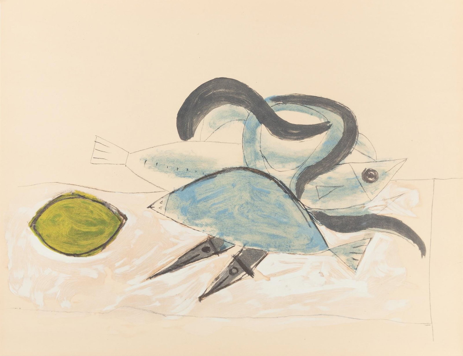 Pablo Picasso, Composition, Faunes et Flore d'Antibes, Limited Edition Lithograph (1 of 4)