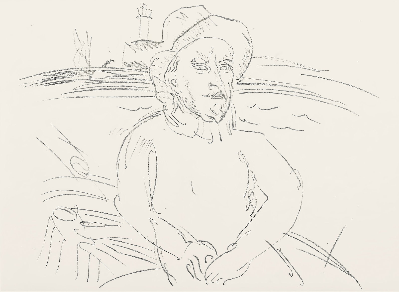 Raoul Dufy, Composition, Les Cotes Normandes, Limited Edition Lithograph: Lithograph on grand velin d'Arches special paper. Unsigned and unnumbered. Paper Size: 14.8 x 22 inches. Excellent condition with centerfold, as issued. Notes: From the folio, Les Cotes Normandes 1961