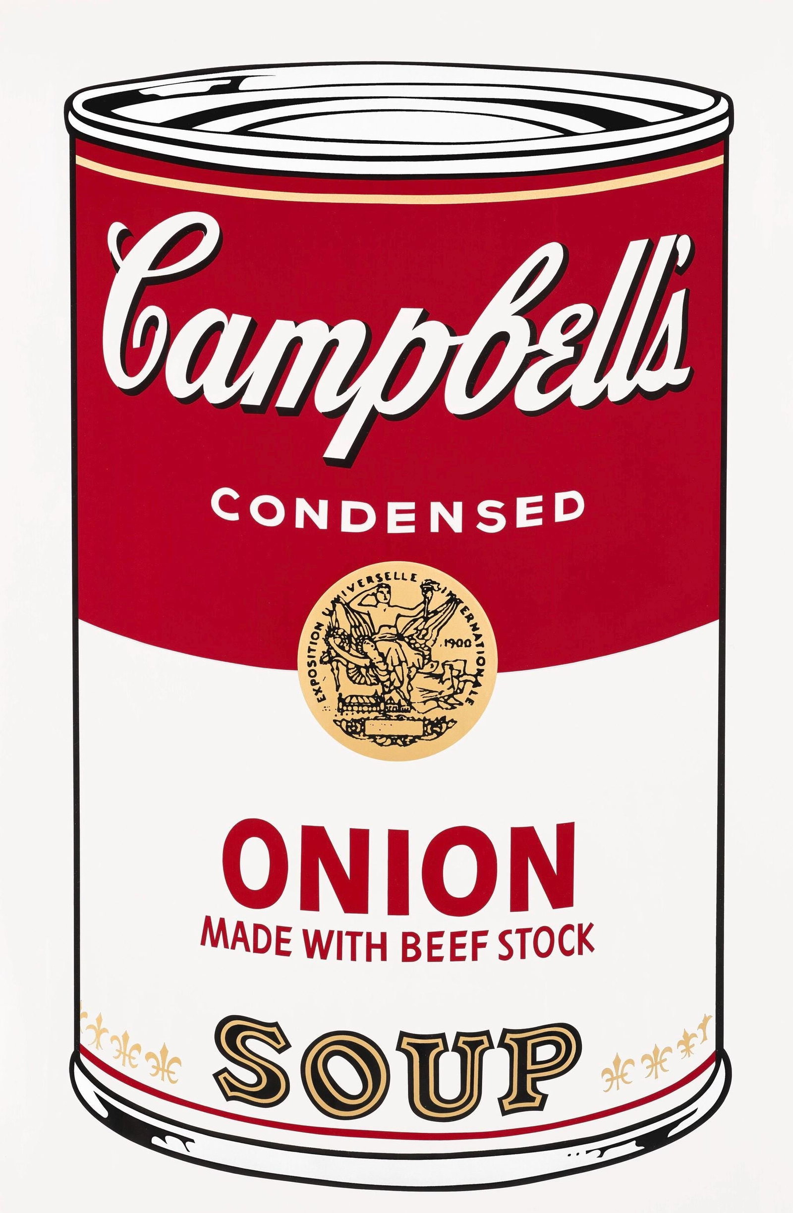 Andy Warhol, Campbell's Soup, Onion, Official Edition, Sunday B. Morning, Silkscreen: Official edition, Andy Warhol, Sunday B. Morning, silkscreen on museum board. Paper Size: 35 x 23 inches. Excellent condition. Inscription: "published by Sunday B. Morning", and "fill in your own sign