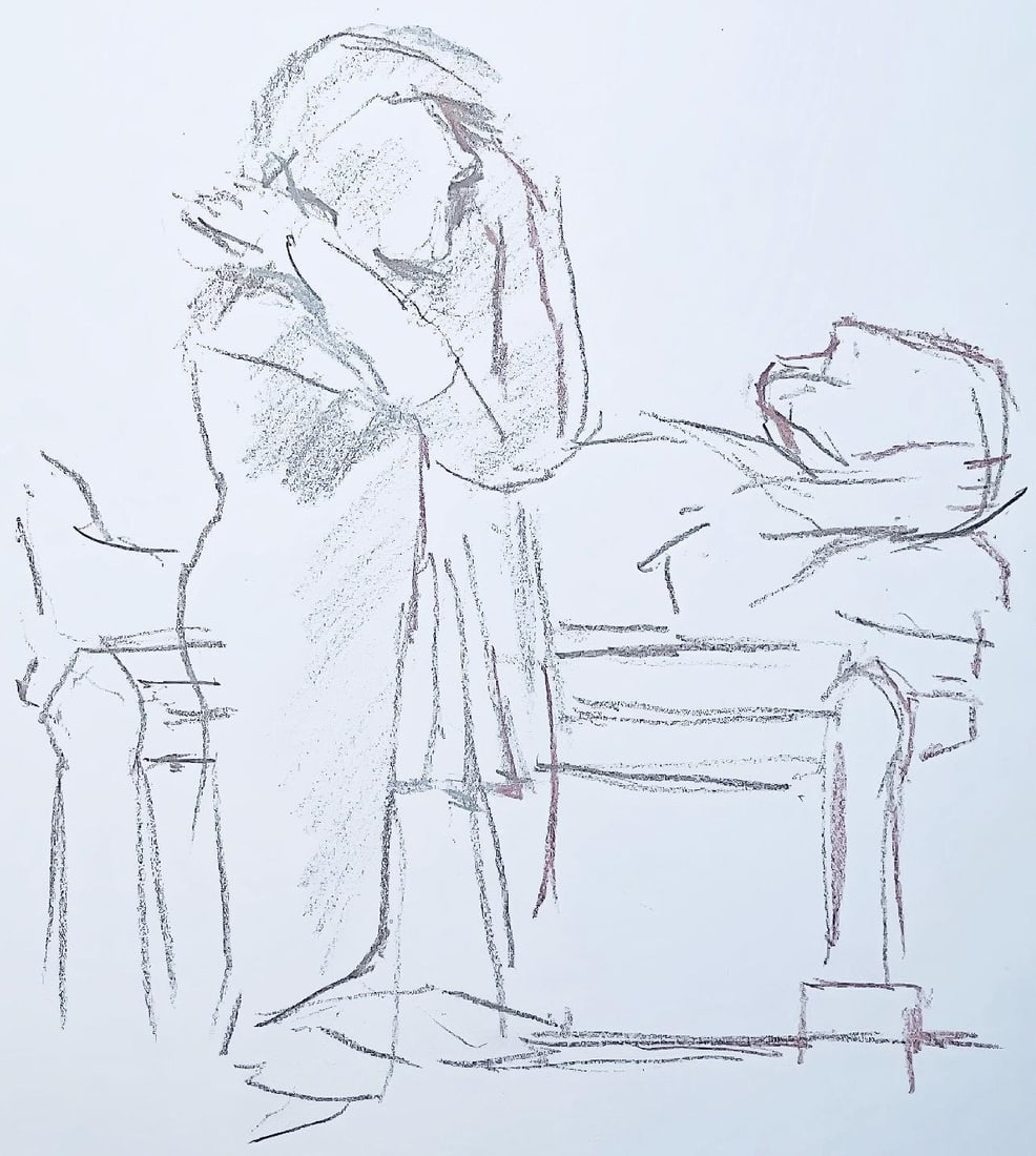 Oskar Kokoschka, Composition, Skizzenbuch der Italienischen Reise 1963, Limited Edition Lithograph (1 of 4)