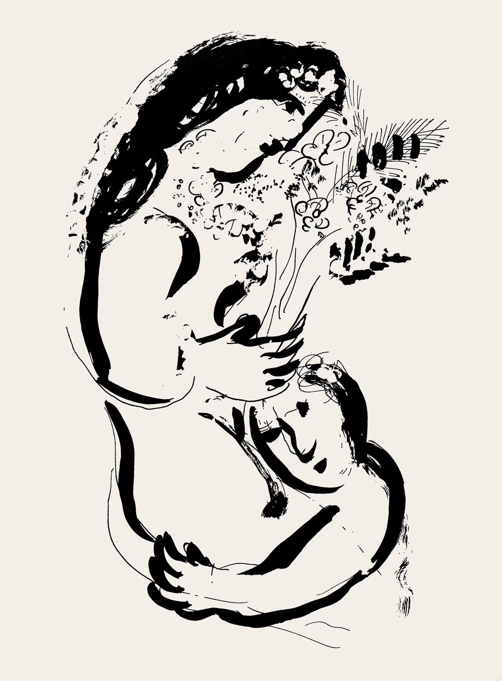 Marc Chagall, Composition (Cramer 33), Derriere le miroir, Limited Edition Lithograph: Lithograph on velin paper. Paper size: 15 x 11 inches. Excellent condition. Inscription: Unsigned and unnumbered, as issued. Notes: From Derriere le miroir, N deg 99-100. Published by Aime Maeght, Edi