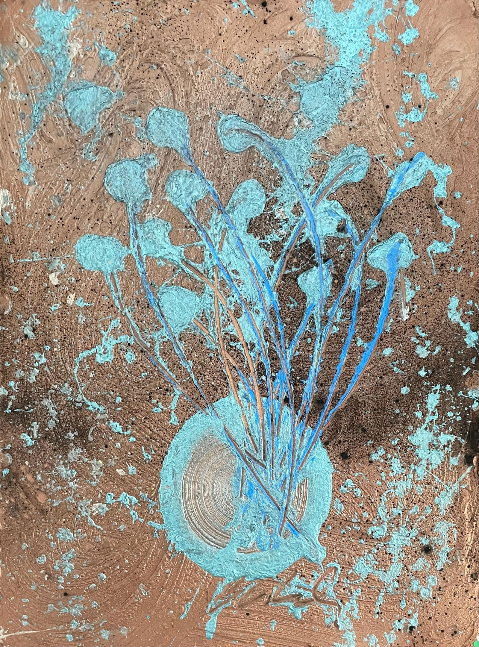 Dale Chihuly, Steel Blue, Ikebana Series, Original Painting: Acrylic on Arches Aquarelle paper, 2007. Paper Size: 30 x 22 inches. Excellent condition. Inscription: Signed by the artist, as issued. Notes: An evolution of the Venetian series, Ikebana pieces are i