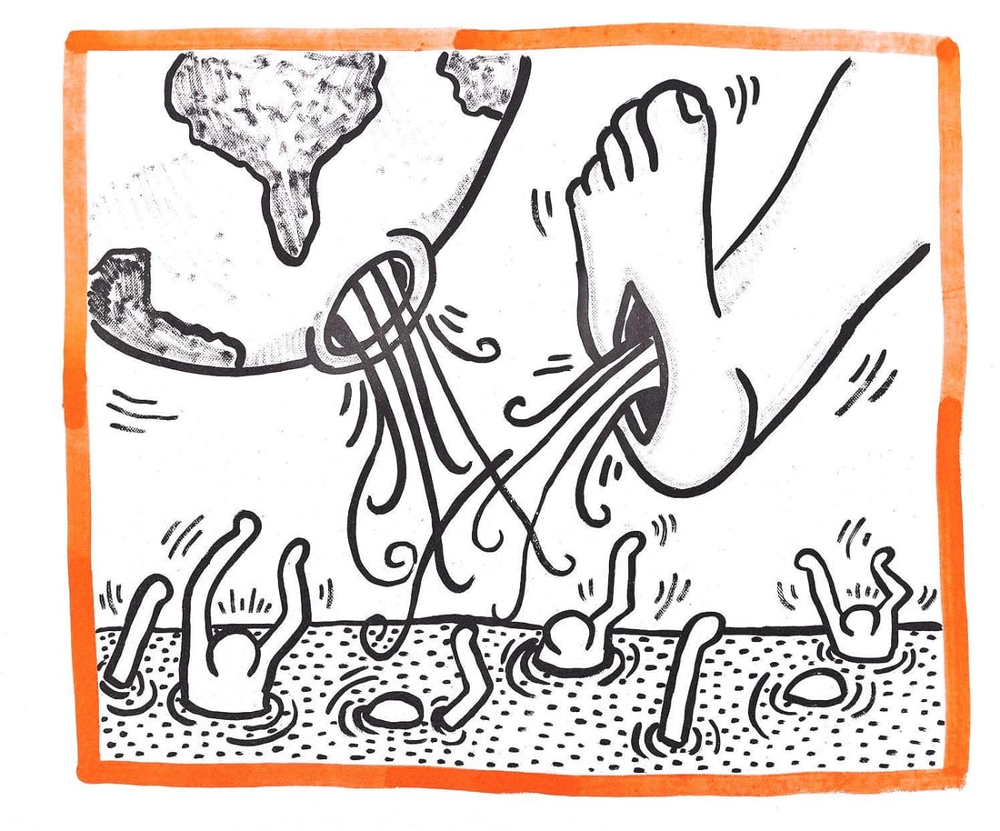 Keith Haring, Composition, Against All Odds, Limited Edition Lithograph (1 of 4)