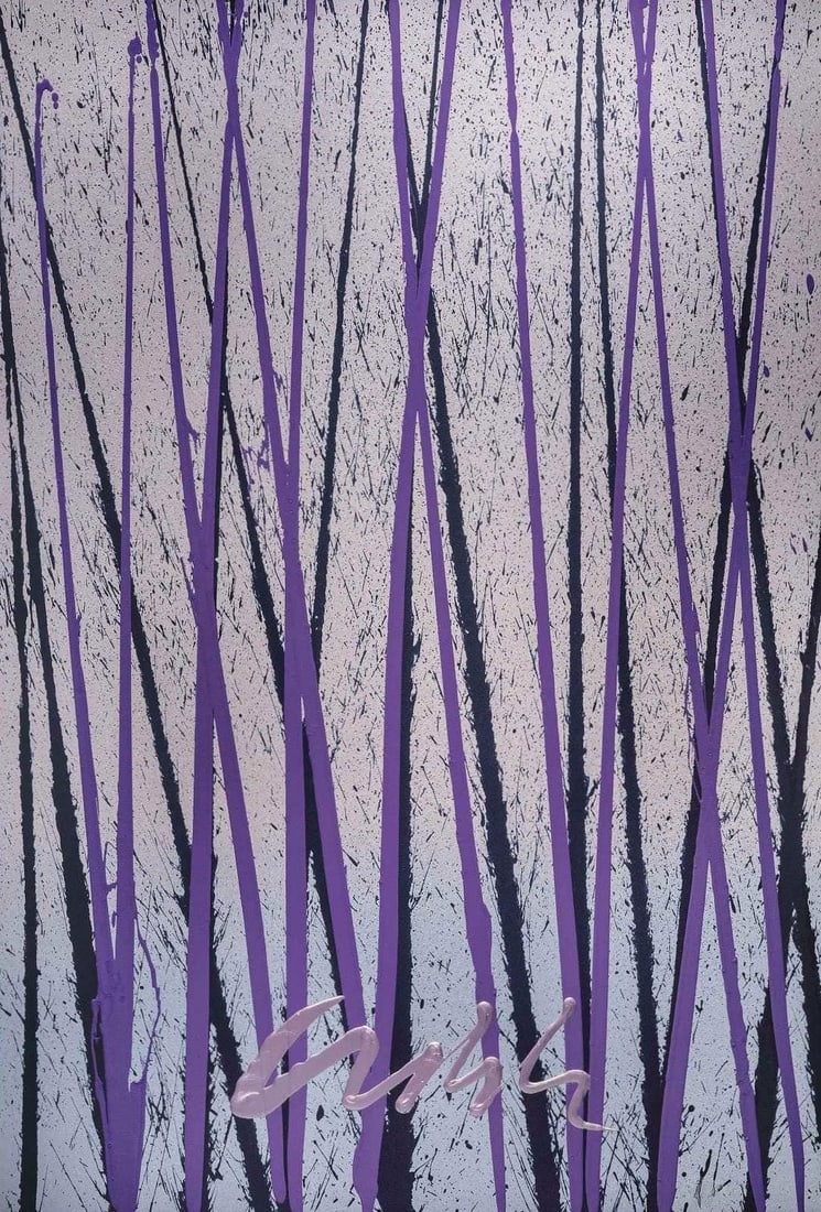 Dale Chihuly, Composition, Reeds Series, Limited Edition Mixed Media Silkscreen: Mixed media silkscreen with acrylic paint on St Cuthberts Mill, Saunders Waterford paper, 2016. Paper Size: 37 x 25 inches. Excellent condition. Inscription: Signed and numbered by the artist, as issu