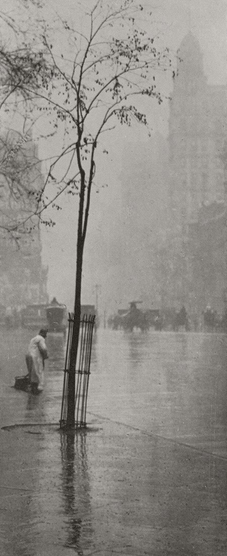 Alfred Stieglitz, Spring Showers, New York, Alfred Stieglitz Memorial Portfolio 1864-1946, Limited: Halftone photographic print on gloss photographic paper. Paper size: 16 x 12 inches. Excellent condition. Inscription: unsigned and unnumbered, as issued. Notes: From the folio, Alfred Stieglitz Memor