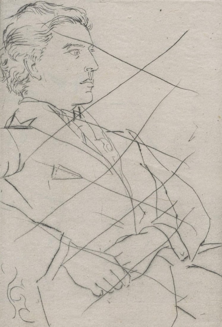 Pablo Picasso, Andre Breton (Cramer 12; Bloch 63), Clair de Terre, Limited Edition Etching: Etching on velin paper. Paper size: 11.1 x 7.6 inches. Excellent condition. Unsigned and unnumbered, as issued. Notes: From the volume, Clair de Terre, avec un portrait par Pablo Picasso, 1923. Publis