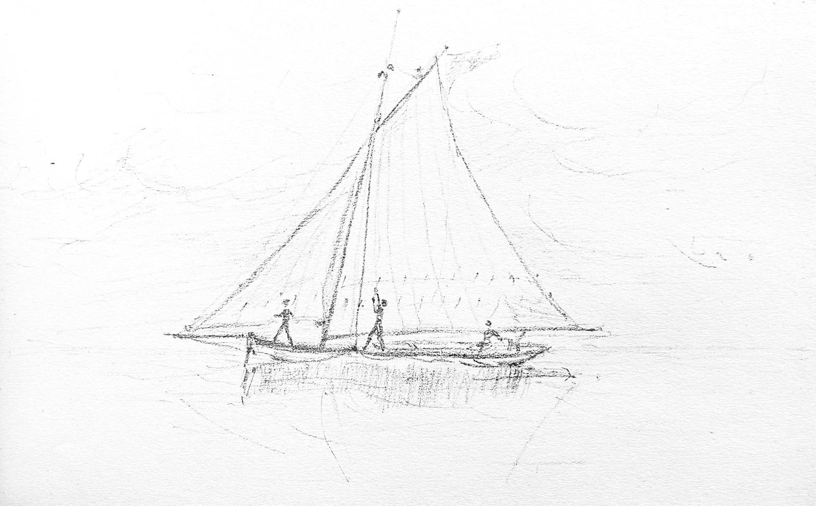 Henri de Toulouse-Lautrec, Composition, Toulouse-Lautrec, Album De Marine, Limited Edition: Lithograph and stencil on Papeteries de Rives paper. Paper size: 5.71 x 8.86 inches. Excellent condition. Inscription: Unsigned and unnumbered, as issued. Notes: From the album, Toulouse-Lautrec Album