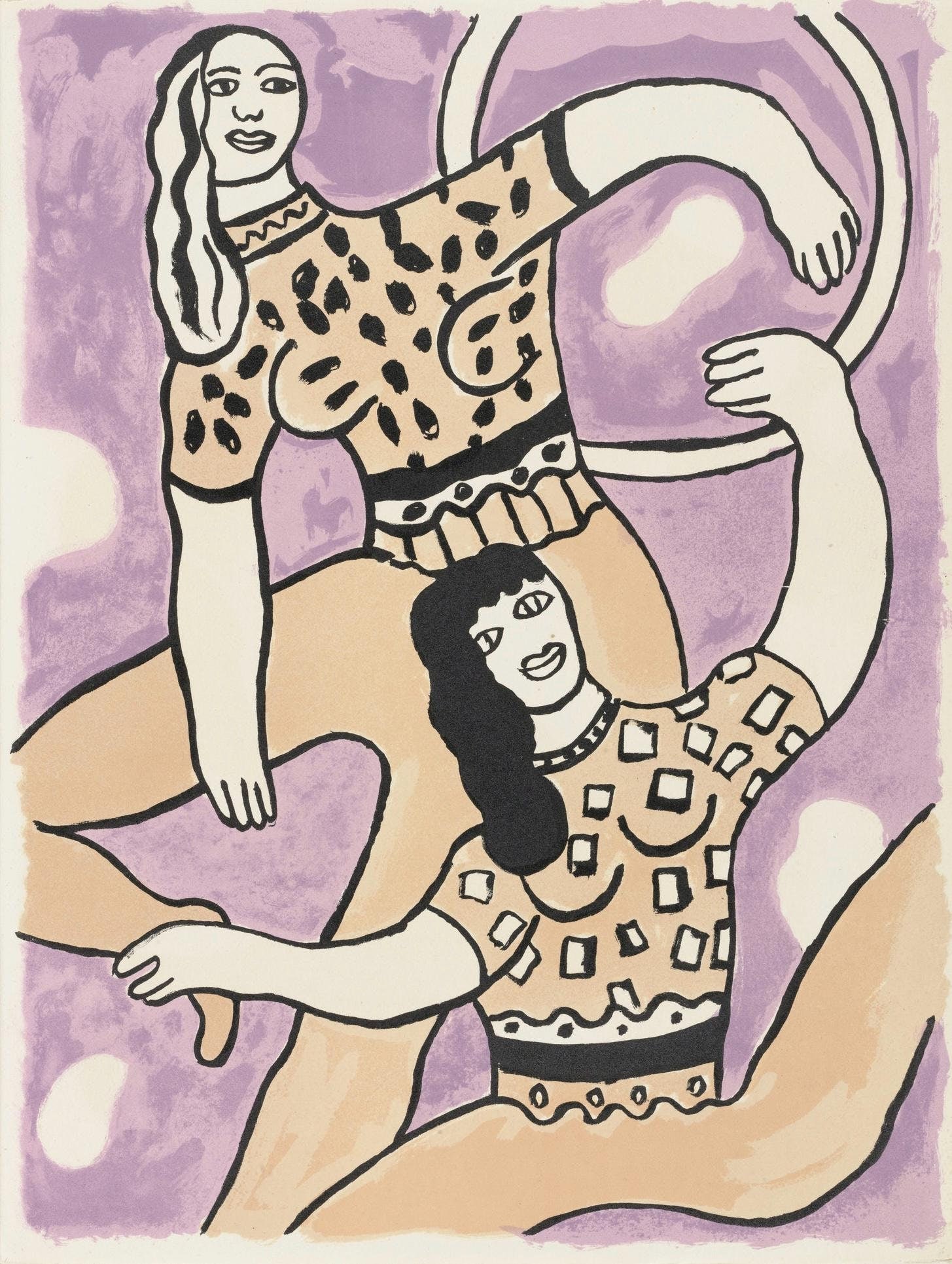 Fernand Leger, Composition, Cirque, Lithographies Originales, Limited Edition Lithograph: Lithograph on velin d'Arches paper. Paper size: 16.63 x 12.69 inches. Excellent condition. Unsigned and unnumbered, as issued. Notes: From the folio, Cirque, Lithographies Originales, 1950. Published