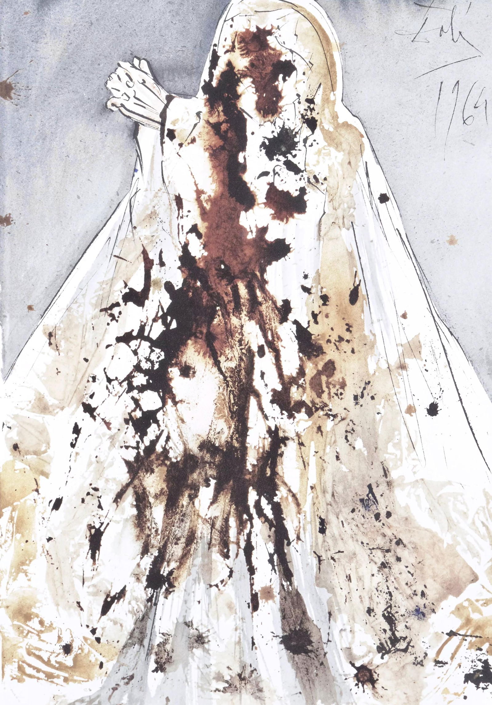 Salvador Dali, Composition (Michler/Lopsinger 1600; Field 69-3), Biblia Sacra, Limited Edition: Lithograph in colors on velin Fabriano charta ex meris pannis "ab alveo" manu fabricata, perlucidis figuris intexta paper. Paper size: 19 x 13.75 inches. Inscription: Signed in the plate and unnumbere