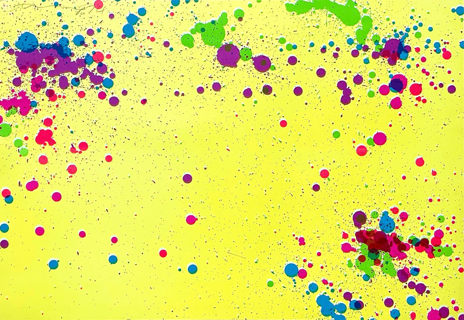 Walasse Ting, Composition, Limited Edition Lithograph: Lithograph on velin de Rives paper. Paper size: 21.75 x 33 inches. Excellent condition. Inscription: Hand signed and numbered, as issued. Notes: Published by Editions Atelier Clot, Paris; printed by C