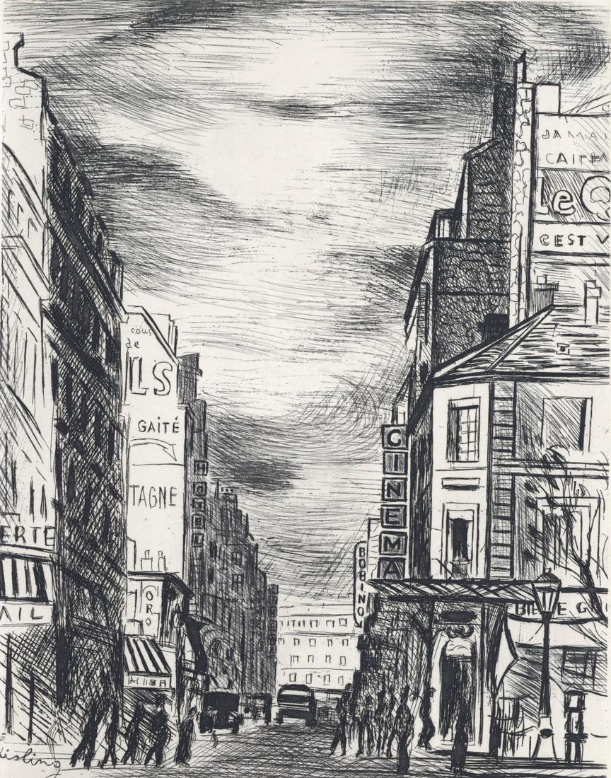 Moise Kisling, Montparnasse, A La gloire a Paris, Limited Edition Etching (1 of 4)