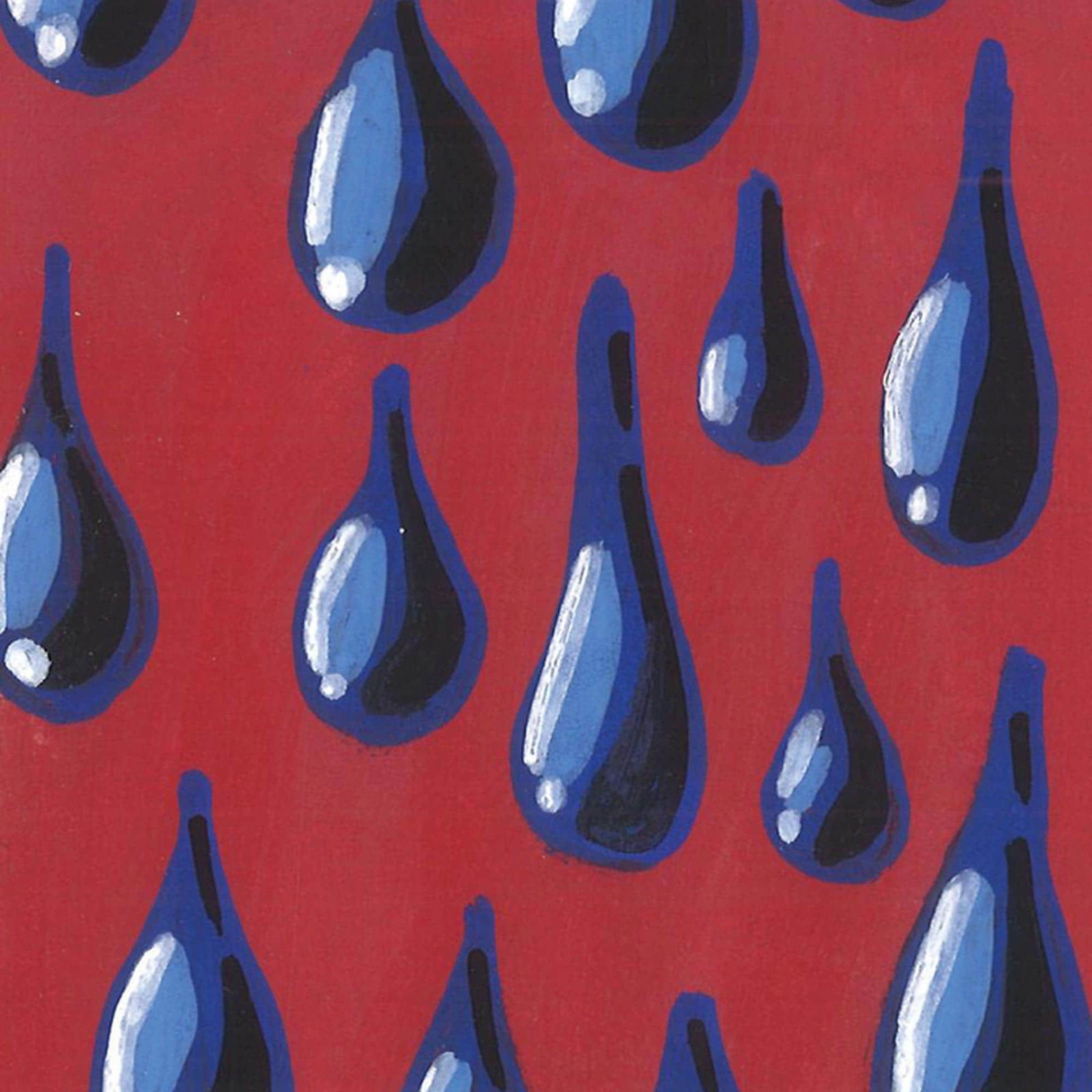 Blue Drops on Red - 4