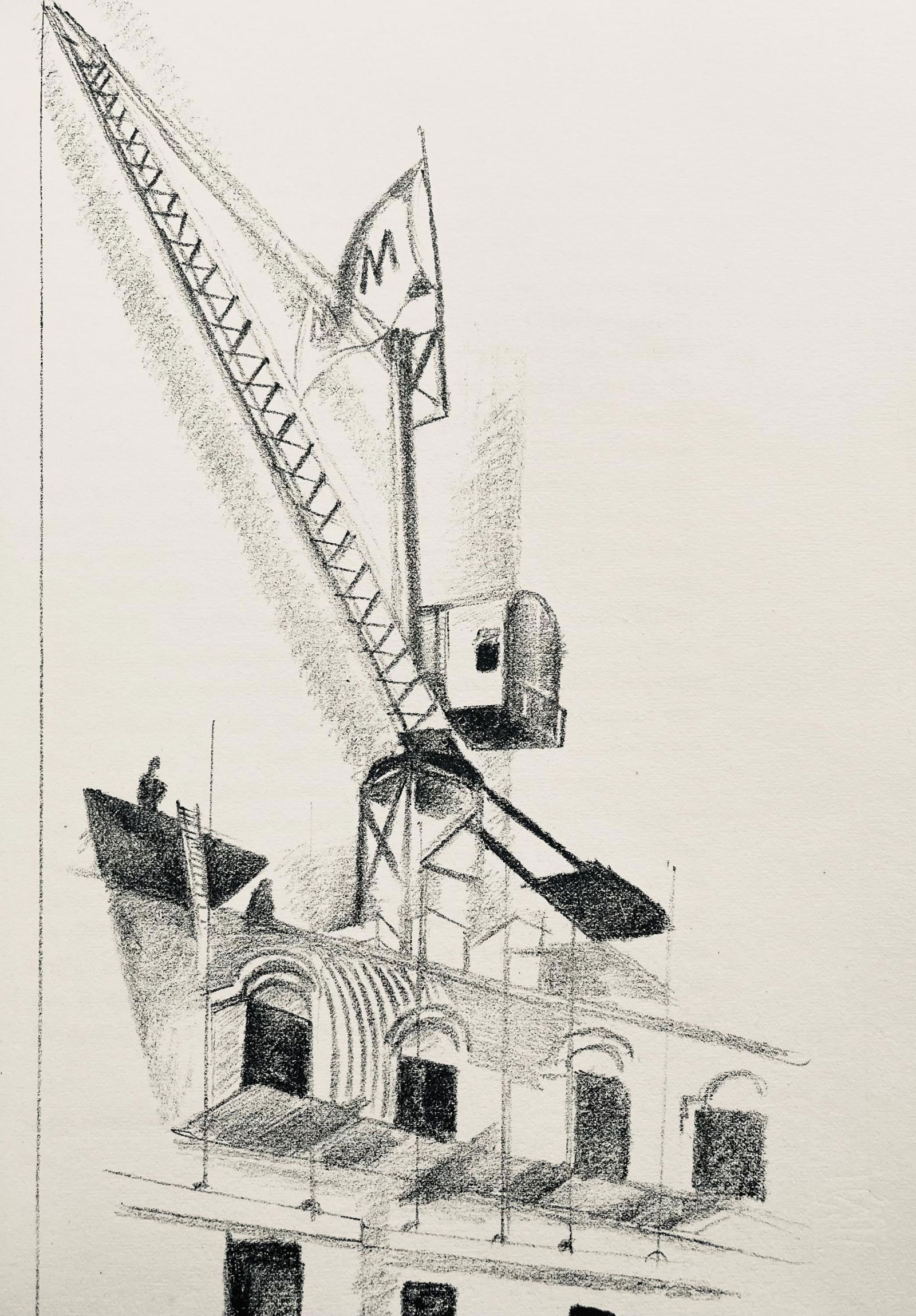 Robert Delaunay, La grue (Habasque 720-728), Allo! Paris!, Limited Edition Lithograph: Lithograph on velin d'Arches paper. Paper Size: 11 x 9 inches. Excellent condition. Inscription: Unsigned and unnumbered, as issued. Notes: From the volume, Allo! Paris!, 1926. Published by Editions d