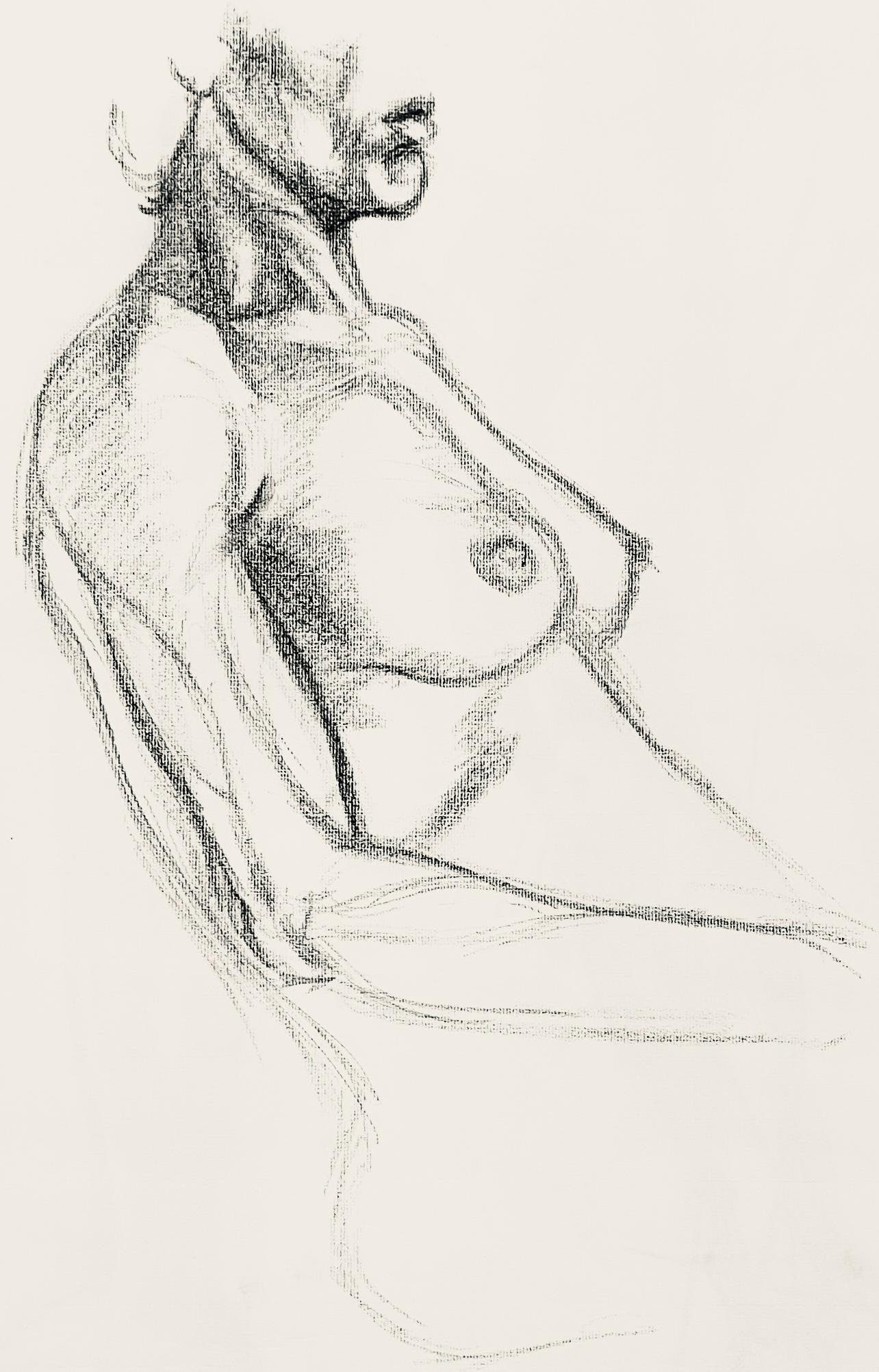 Ian Hornak, Renaissance Female Nude Figure Study, 1963, Original Drawing (1 of 4)