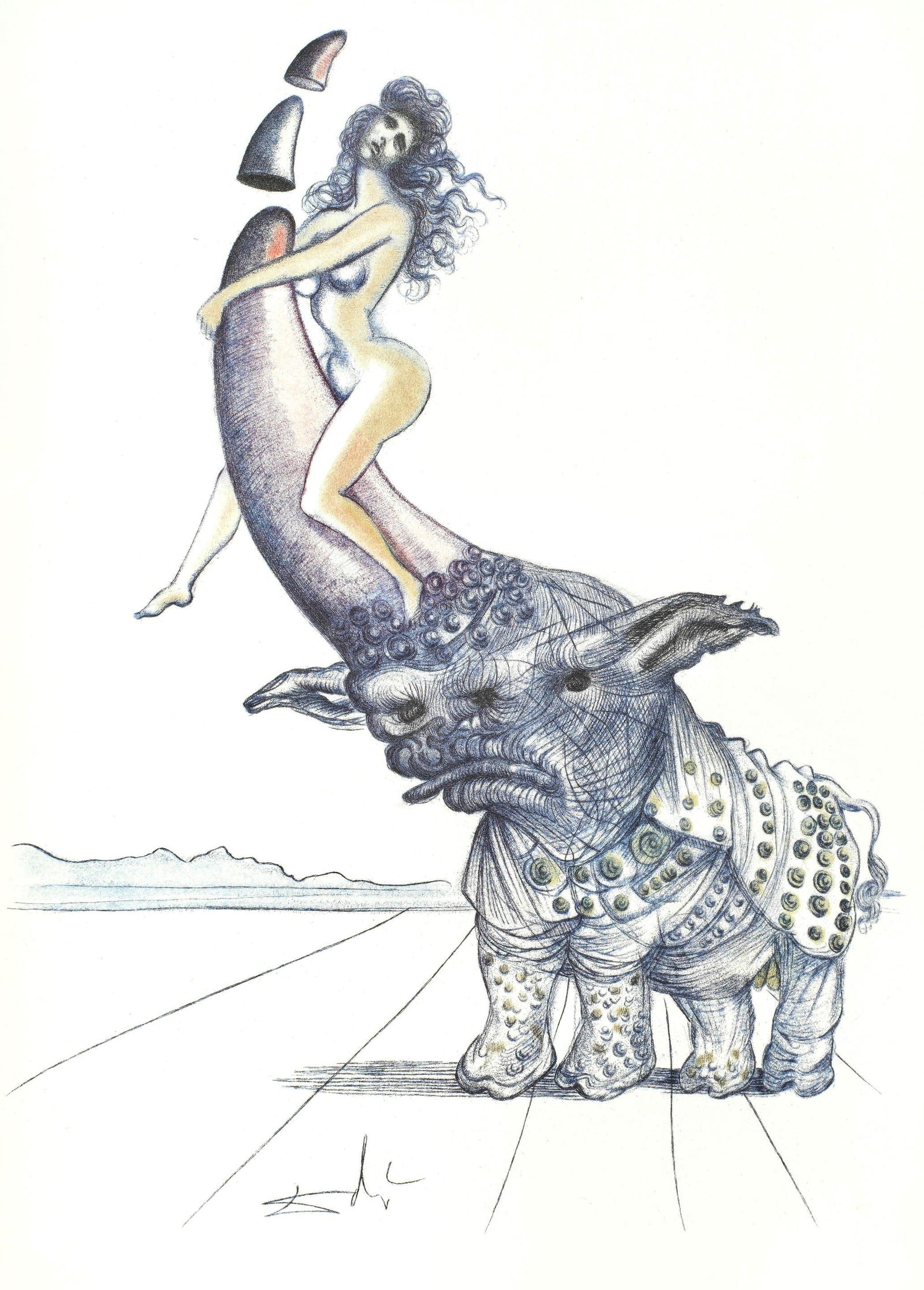 Salvador Dali, Composition (Field 67-4; M/L 174-187), Dali illustre Casanova, Limited Edition (1 of 4)