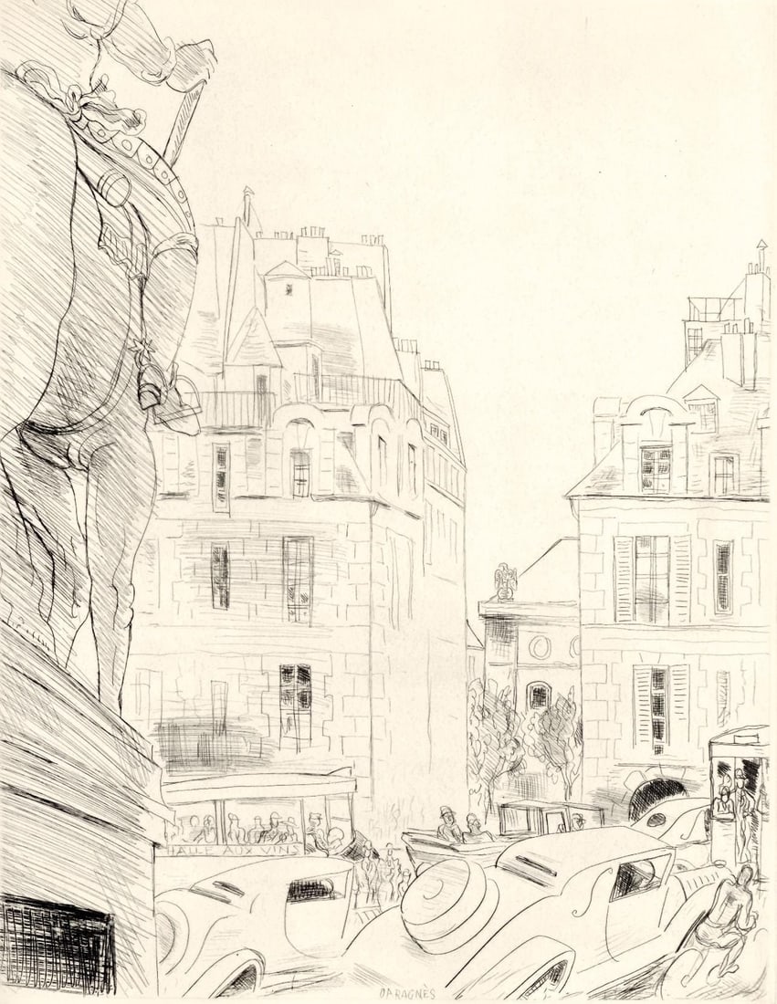 Jean Gabriel Daragnes, Presence de Paris, A La gloire a Paris, Limited Edition Etching (1 of 4)