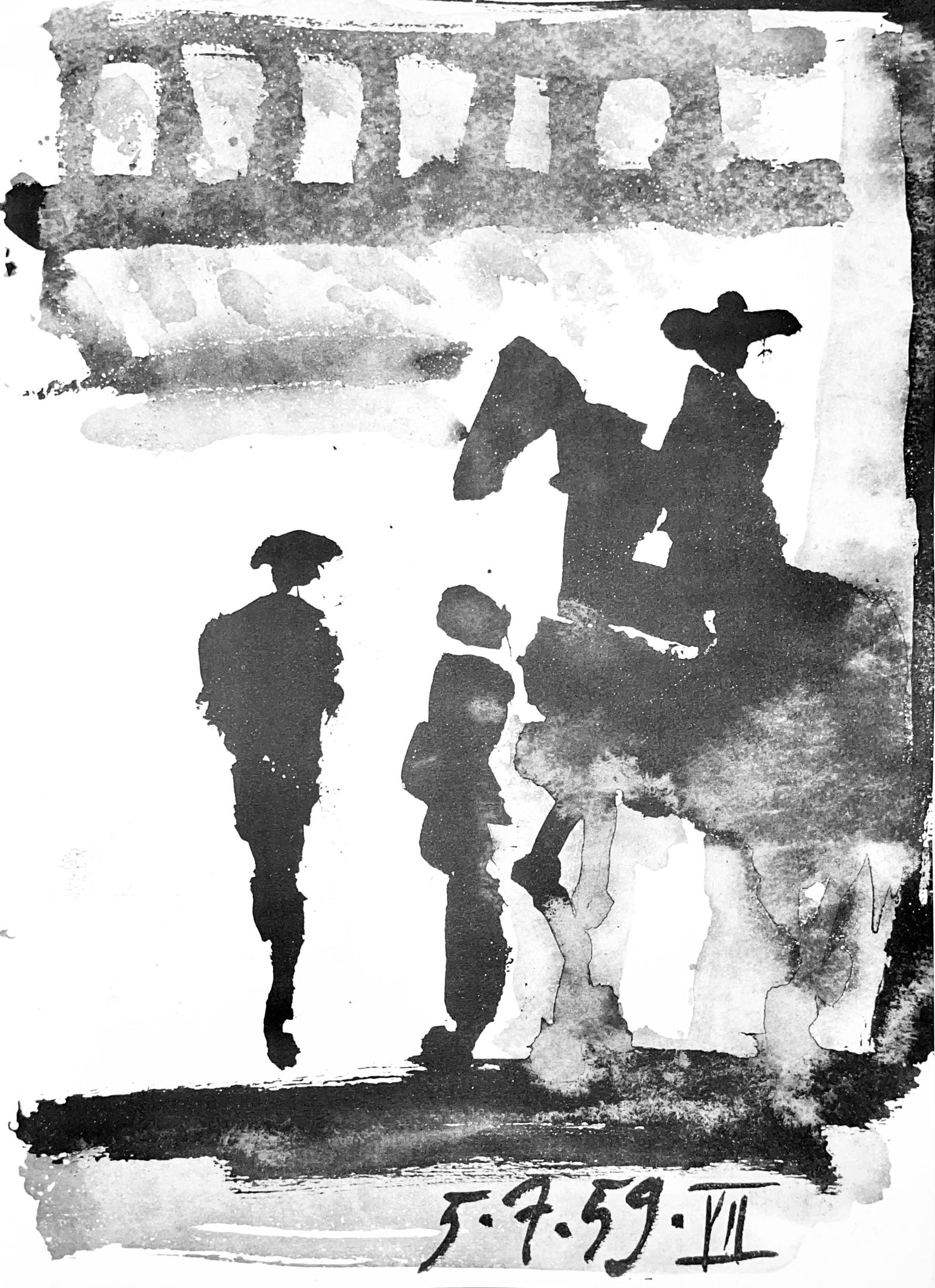 Pablo Picasso, Composition (Bloch 1276; Czwiklitzer 23), Toros y Toreros, Limited Edition Lithograph: Heliogravure on velin paper. Paper Size: 14.75 x 10.5 inches. Inscription: Unsigned and unnumbered, as issued. Notes: From the album, Pablo Picasso, Toros y toreros, 1961. Published by Les Editions