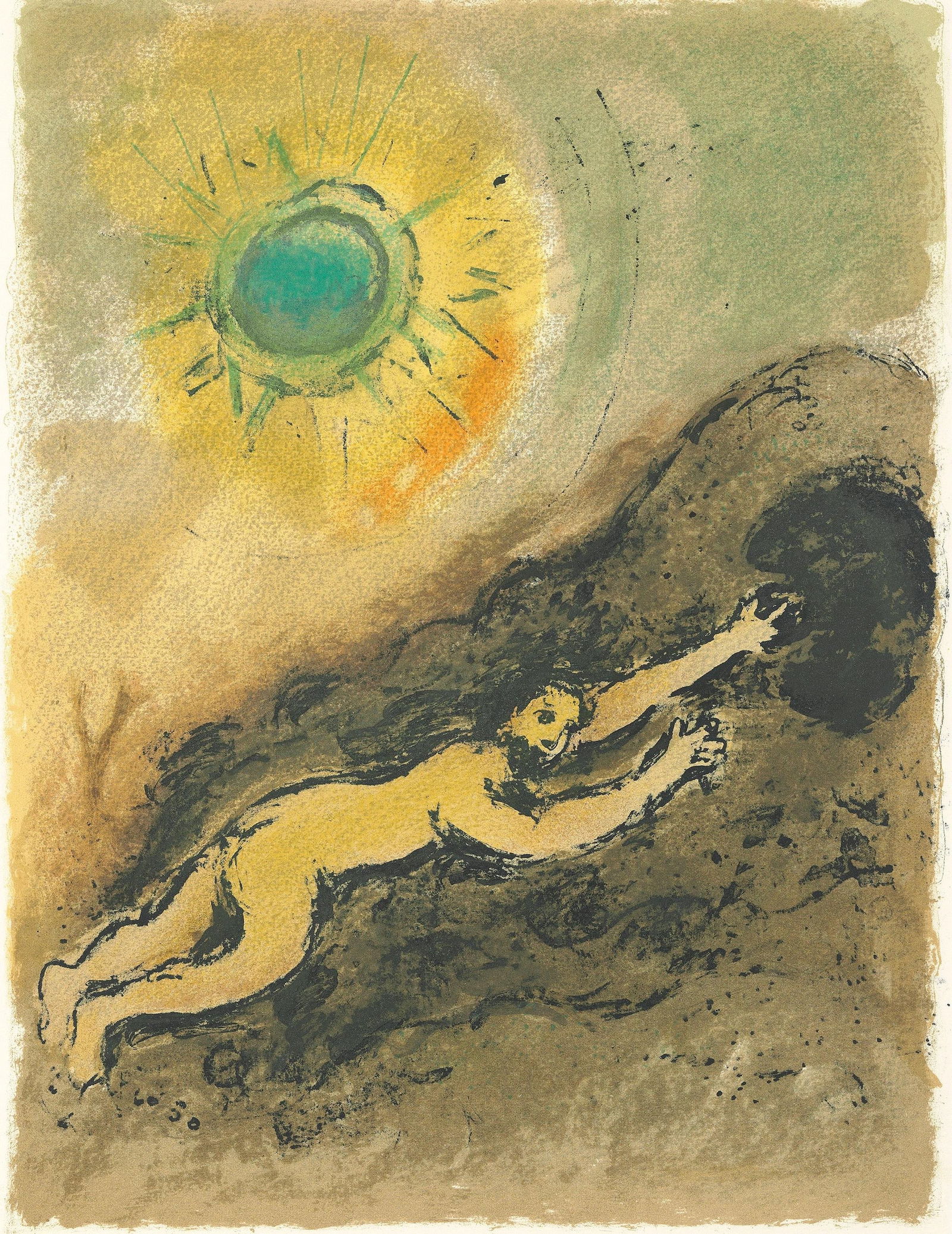 Marc Chagall, Sisyphos, Homer, Die Odyssee, Limited Edition Lithograph: Lithograph on 250 g/m2 Butten Papierwerke Miliani AG, Fabriano paper. Paper Size: 14.88 x 11.69 inches. Inscription: Unsigned and unnumbered, as issued. Condition: Very good/excellent, consistent with