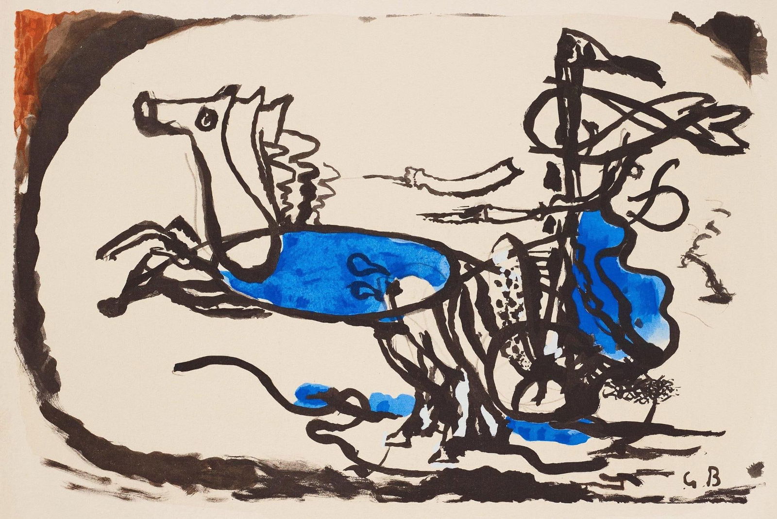 Georges Braque, Composition, Braque Espaces, 13 Dessins, Lavis, Aquarelles, Limited Edition (1 of 4)