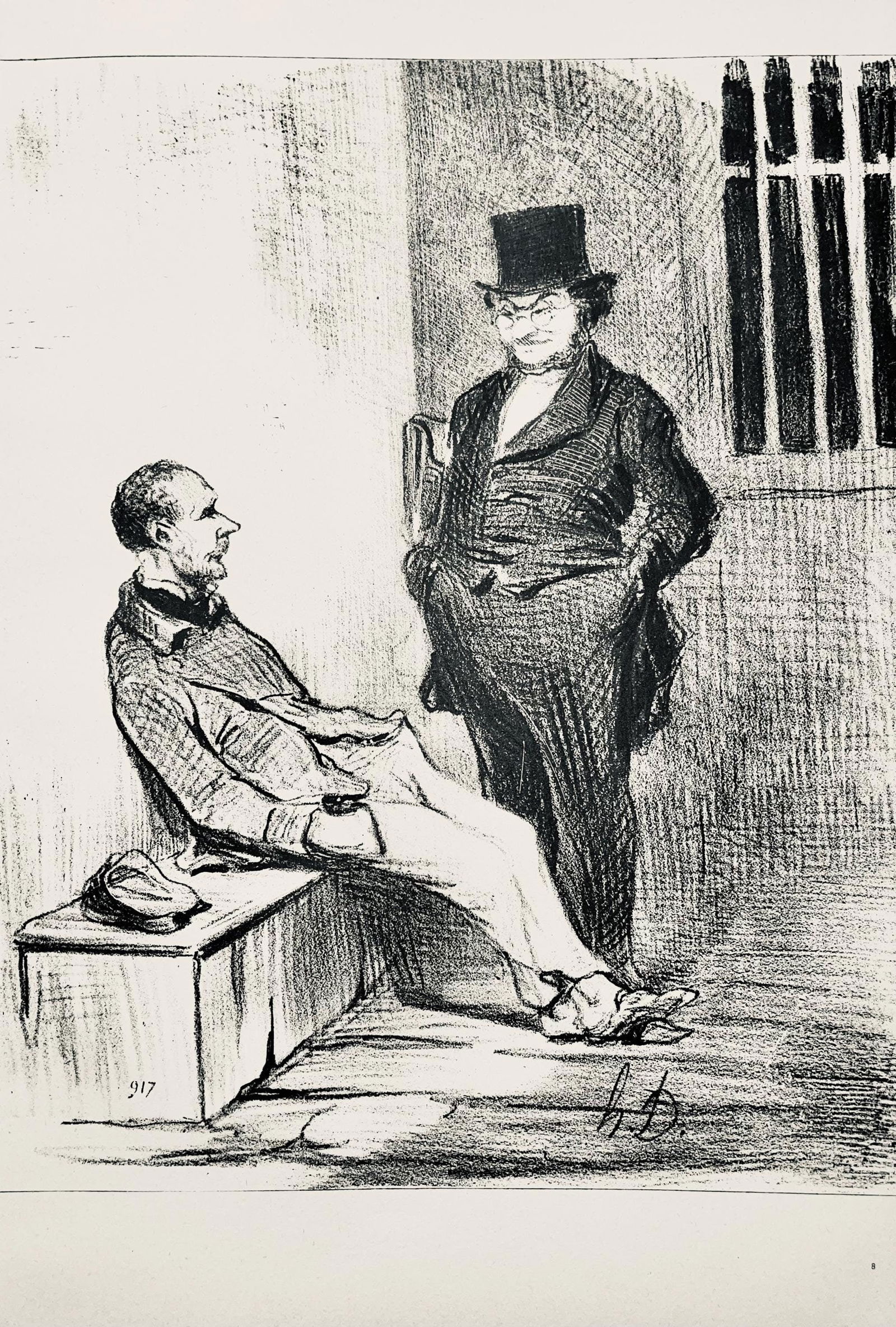 Honore Daumier, Composition, Honore Daumier, Law and Justice, Limited Edition Lithograph: Lithograph on velin paper. Inscription: Unsigned and unnumbered. Paper Size: 14 x 10 inches. Excellent condition. Notes: From the folio, Honore Daumier, Law and Justice, Twenty-Four Lithographs, 1944.