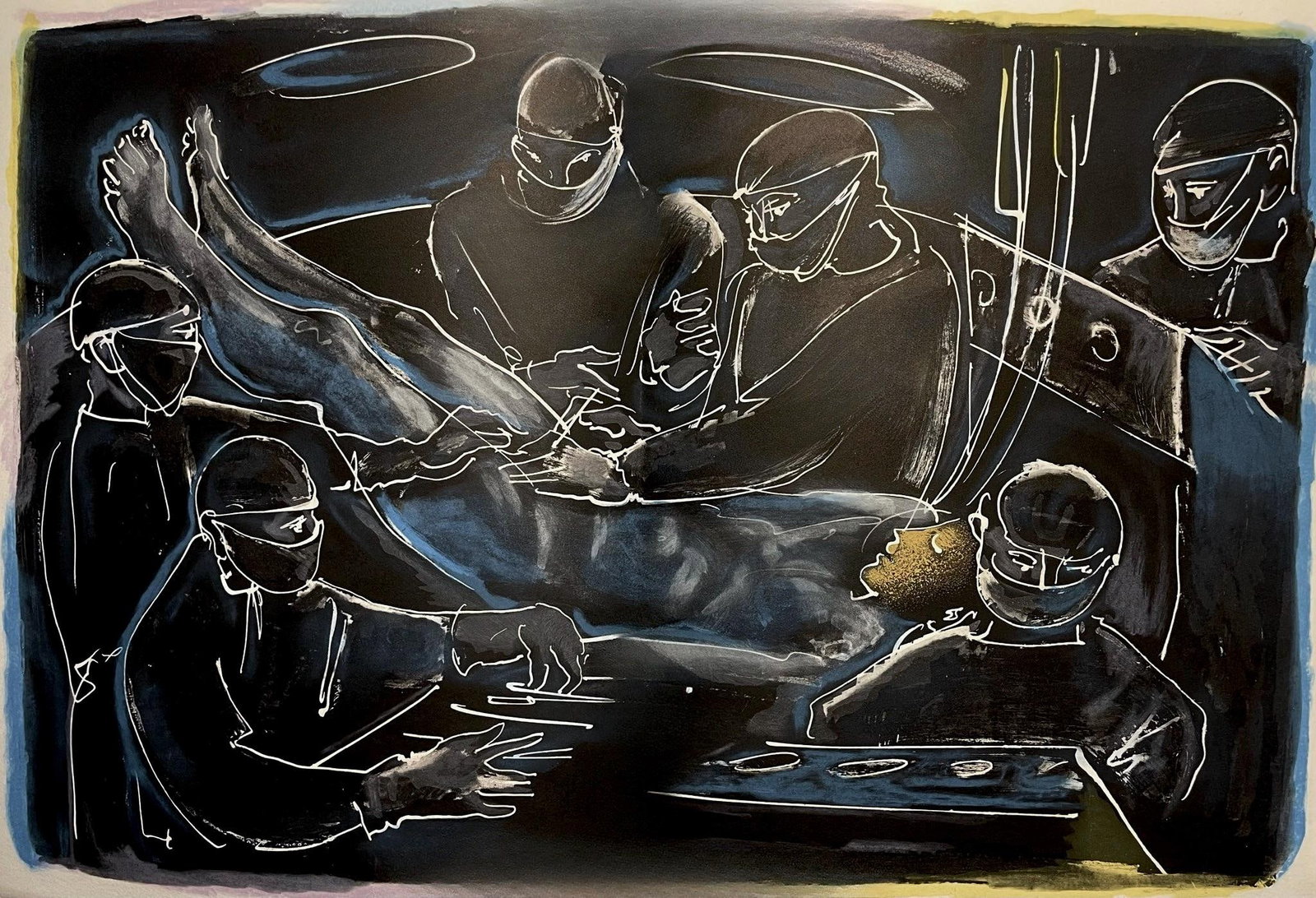 Hans Erni, Composition, Reflexions Simples Sur Le Corps, Limited Edition Lithograph: Lithograph on velin chiffon de Rives paper. Unsigned and unnumbered. Paper Size: 17.32 x 25.98 inches. Excellent condition, with centerfold, as issued. Notes: From the folio, Reflexions Simples Sur