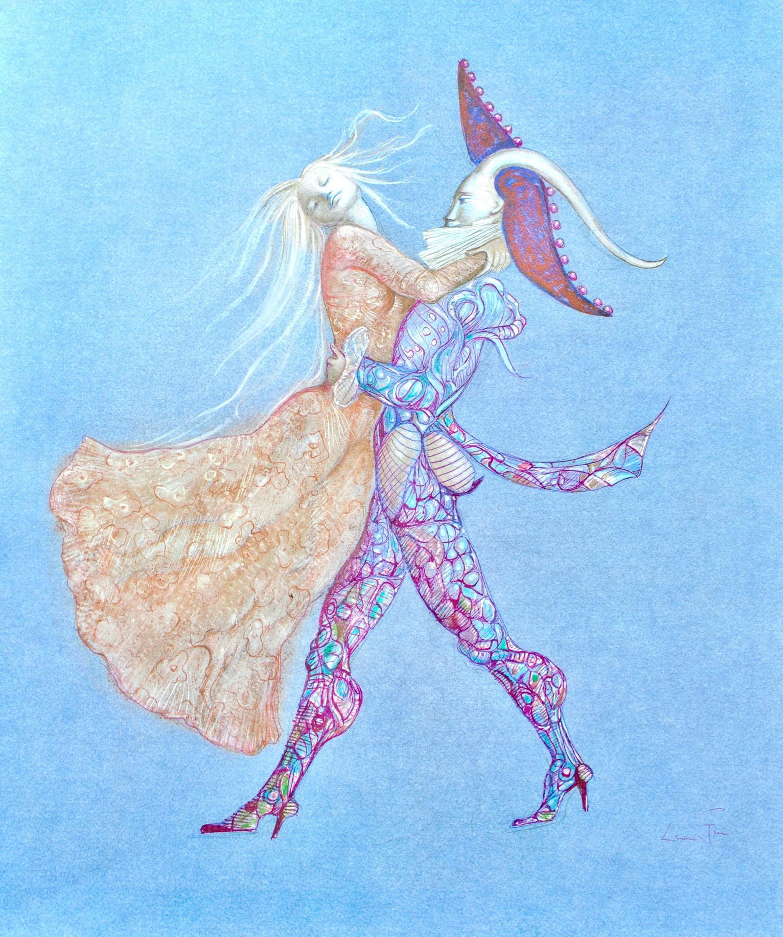 Leonor Fini, Composition, Fruits de la Passion, XXe siecle, Limited Edition Heliogravure: Heliogravure on velin de Rives pur chiffon paper, manufactured by Les papeteries de Rives, Voiron, France. Paper Size: 16.93 x 14.17 inches. Inscription: Signed in the plate and unnumbered, as issued.