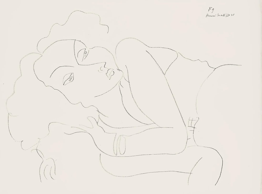 Henri Matisse, Serie F, var. 9 (Duthuit 9), Henri Matisse, Dessins, Themes et variations, Limited: Lithograph on velin pur fil paper. Paper Size: 9.625 x 12.875 inches. Excellent condition. Inscription: Signed in the plate and unnumbered, as issued. Notes: From the folio, Henri Matisse, Dessins, Th