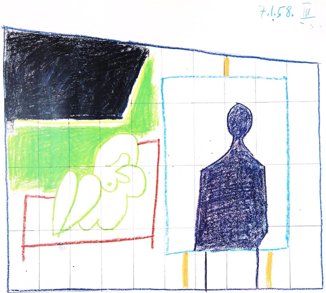 Pablo Picasso, 7.1.58. III (Cramer 155), La Chute d'Icare, Limited Edition Heliogravure (1 of 4)