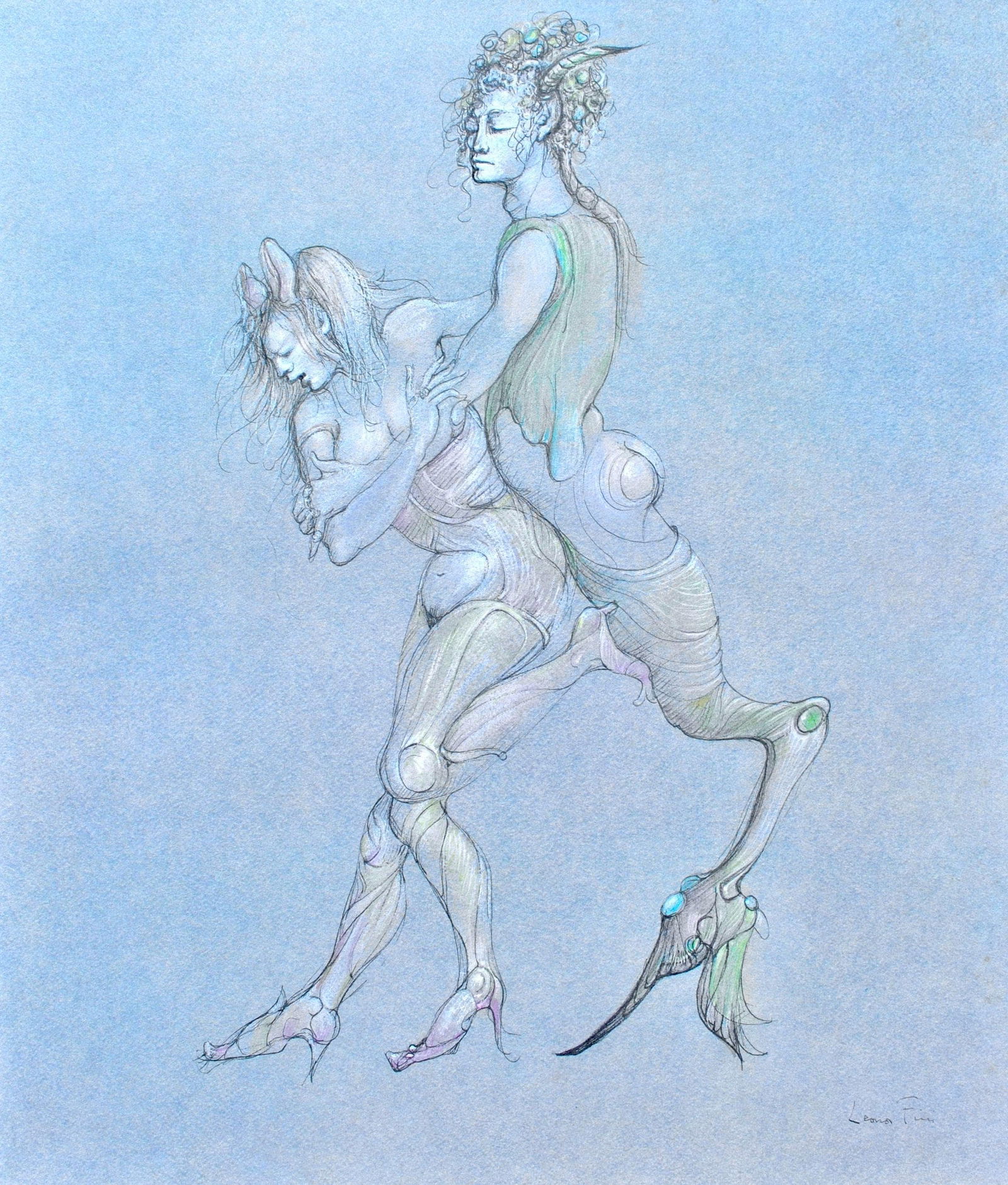 Leonor Fini, Composition, Fruits de la Passion, XXe siecle, Limited Edition Heliogravure: Heliogravure on velin de Rives pur chiffon paper, manufactured by Les papeteries de Rives, Voiron, France. Paper Size: 16.93 x 14.17 inches. Inscription: Signed in the plate and unnumbered, as issued.