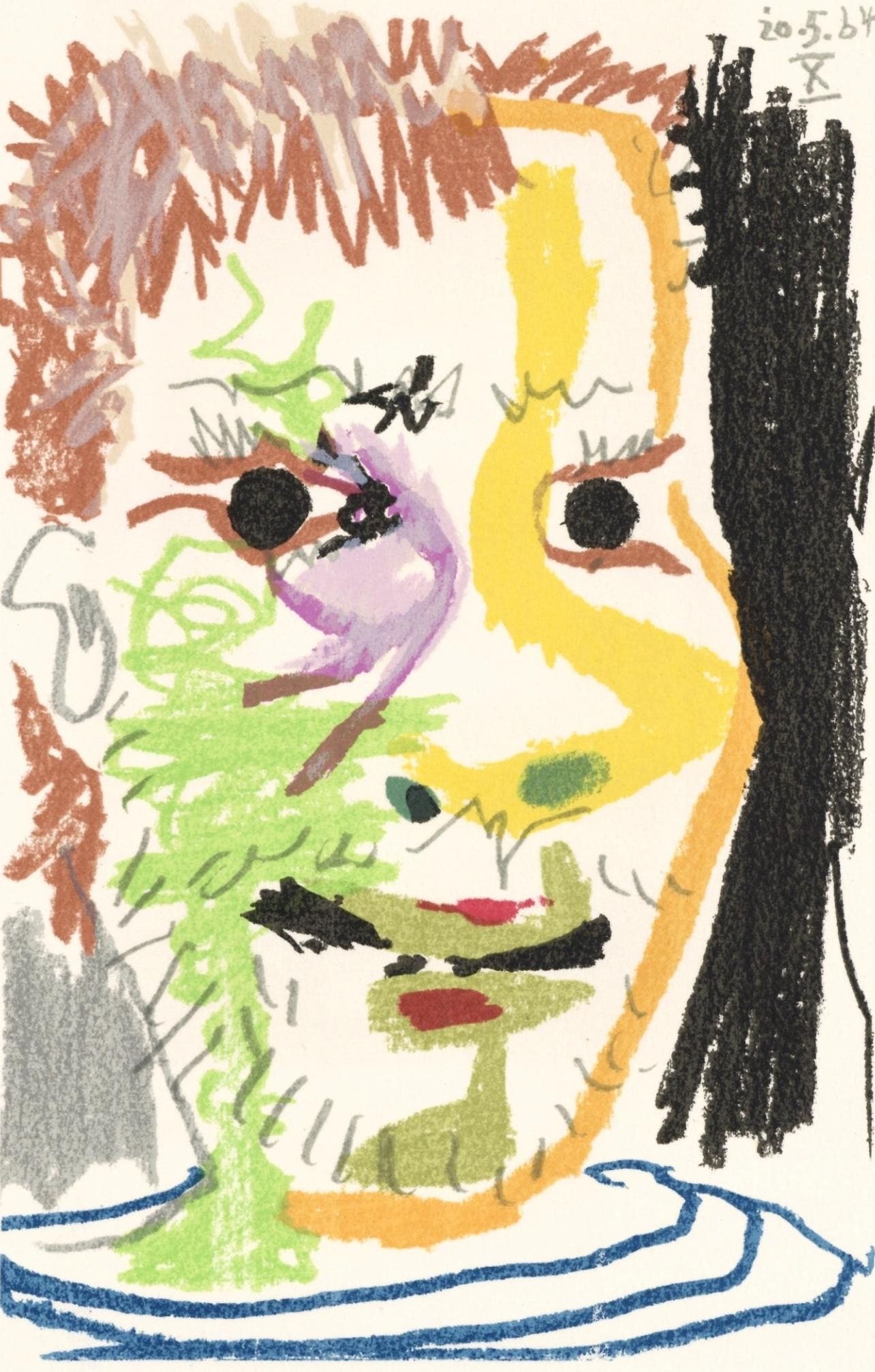 Pablo Picasso, 20.5.64. X (Cramer 148), Le Gout du Bonheur, Limited Edition Mixed Media Lithograph (1 of 4)