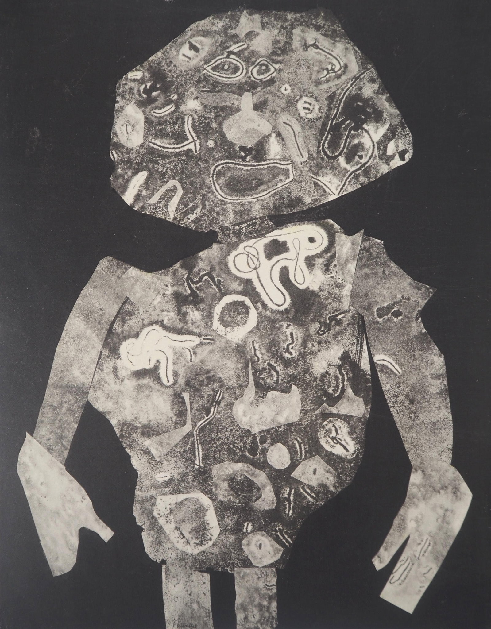 Jean Dubuffet, Personnages II, XXe siecle, Limited Edition Lithograph: Lithograph on velin paper. Paper Size: 12.5 x 9.75 inches. Excellent condition. Inscription: Unsigned and unnumbered, as issued. Notes: From the volume, XXe Siecle, n deg6, 1956. Published and