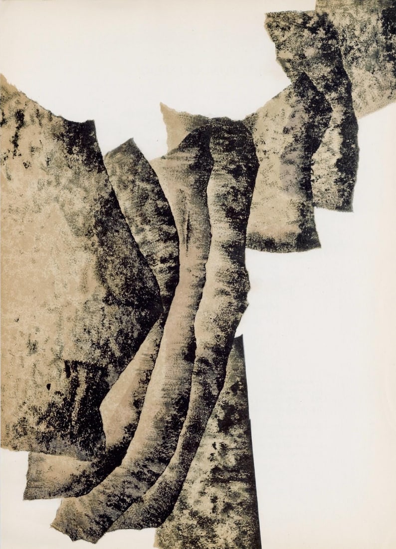 Eduardo Chillida, Composition, Derriere le miroir, Limited Edition Lithograph: Lithograph on velin paper. Paper size: 15 x 11 inches. Excellent condition. Inscription: Unsigned and unnumbered, as issued. Notes: From Derriere le miroir, N deg 119. Published by Aime Maeght,