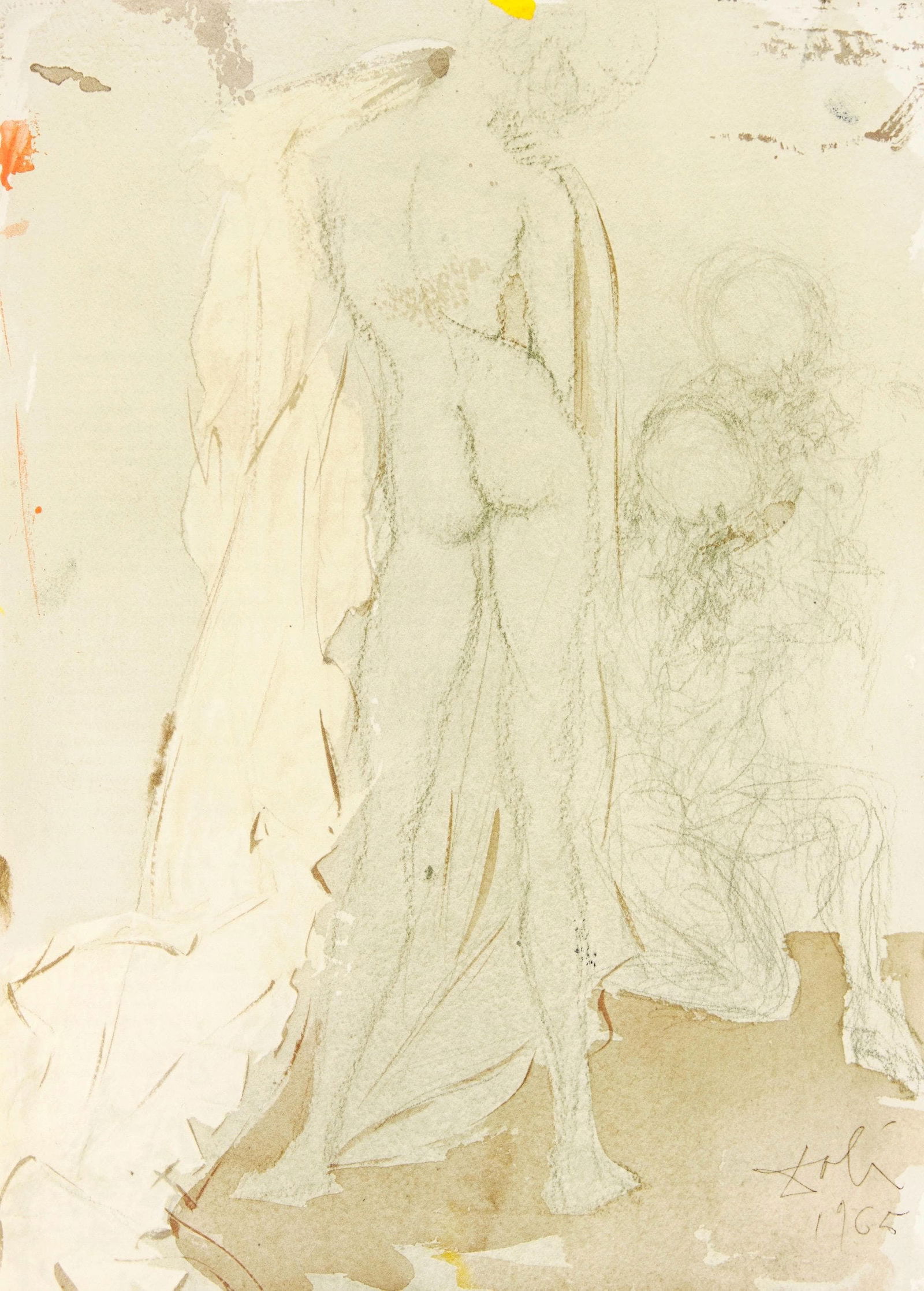 Salvador Dali, Composition (Michler/Lopsinger 1600; Field 69-3), Biblia Sacra, Limited Edition: Lithograph in colors on velin Fabriano charta ex meris pannis "ab alveo" manu fabricata, perlucidis figuris intexta paper. Paper size: 19 x 13.75 inches. Inscription: Signed in the plate and unnumbere