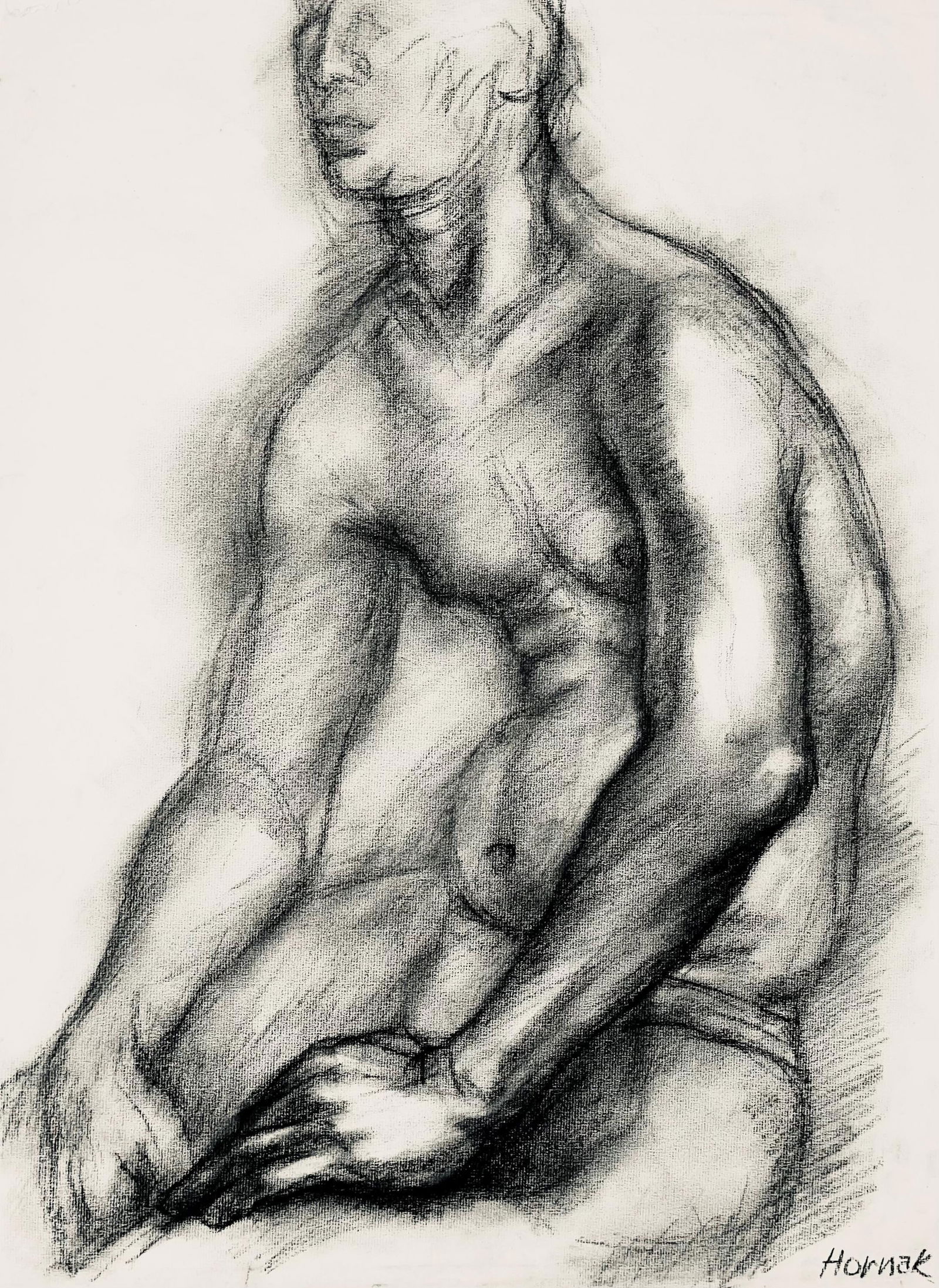 Ian Hornak, Renaissance Male Nude Figure Study, 1963, Original Drawing (1 of 4)